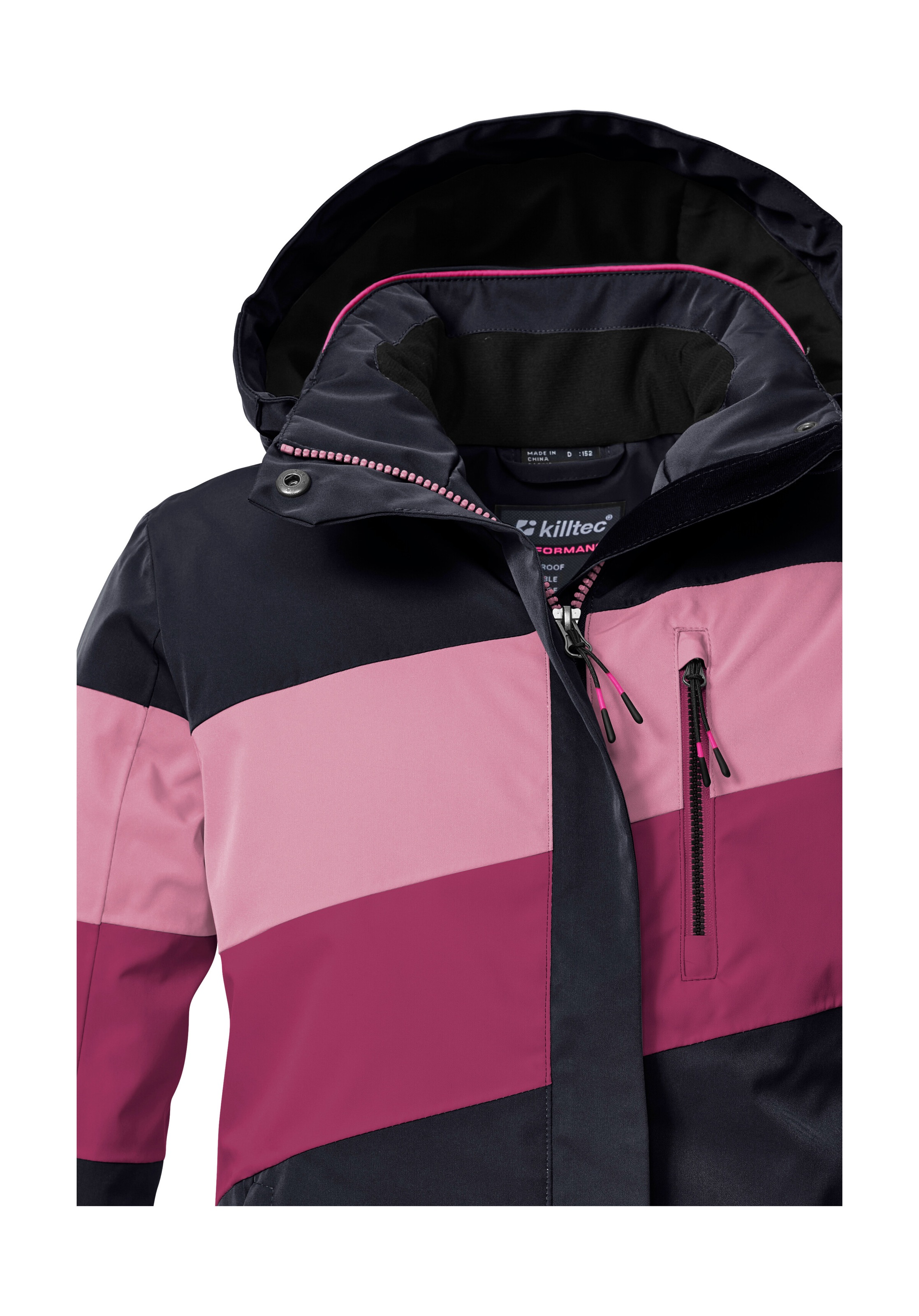 Killtec Skijacke »KSW 197 GRLS SKI JCKT«, Wasserdicht, atmungsaktiv, verstellbare Kapuze, viele Taschen