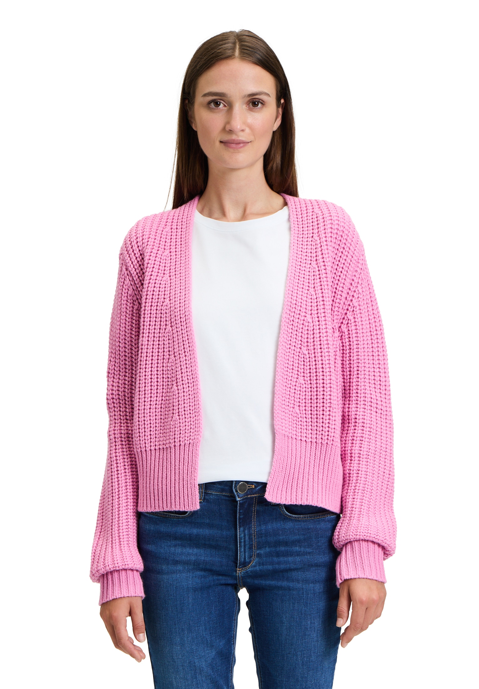 Betty&Co Strickjacke "Damen Grobstrickjacke ohne Verschluss" 1 tlg. Rippbün günstig online kaufen