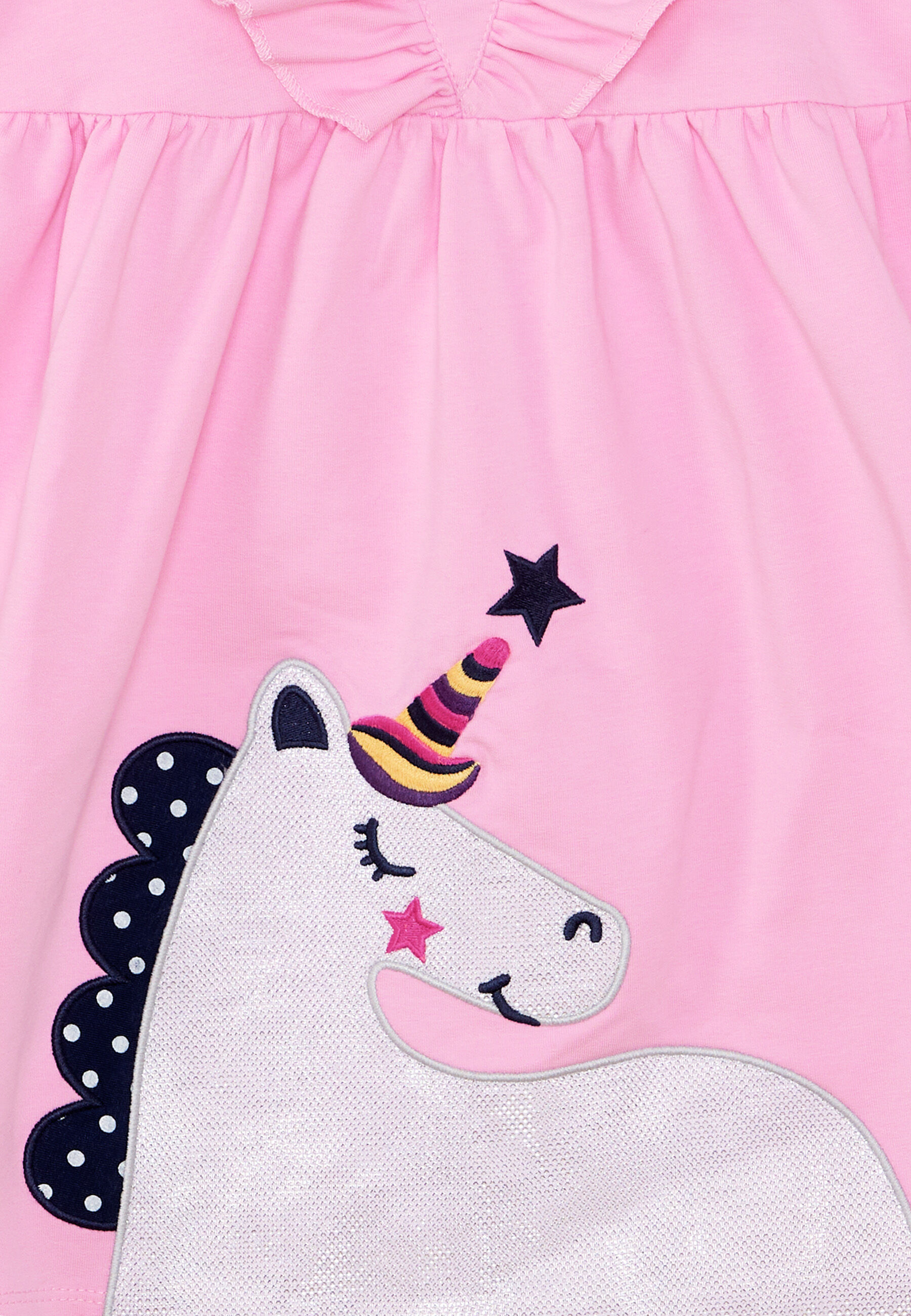 Thumbnail - Denokids Shirtkleid "Glitter Unicorn" 1 Stk. tlg. mit Einhorn-Applikation in Glitzerstoff
