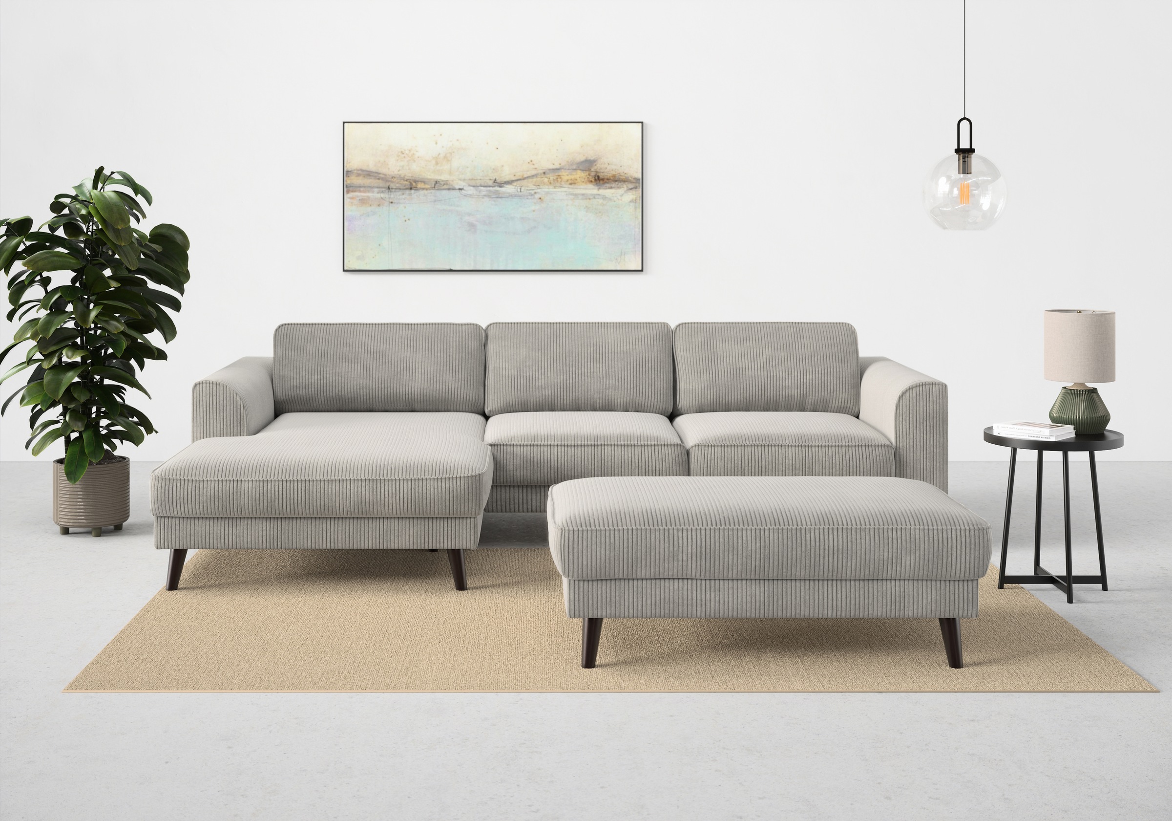 TRENDMANUFAKTUR Ecksofa »Lumber Jack, elegantes Designsofa, zeitlos modern, hoher Sitzkomfort«, wahlweise mit Bettfunktion u. Bettkasten, L-Form
