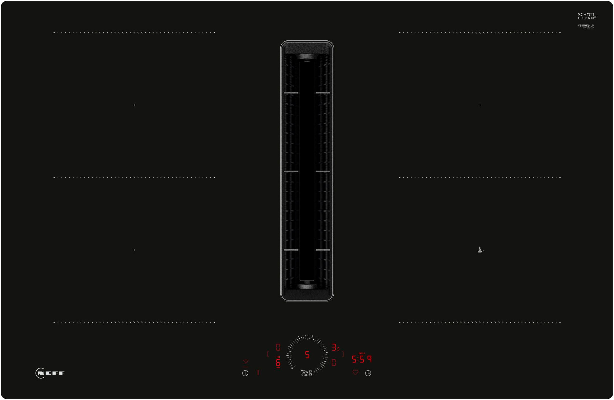 NEFF Kochfeld mit Dunstabzug "V58NHQ4L0" Integr. Abzug & Kombi-Induktion fü günstig online kaufen