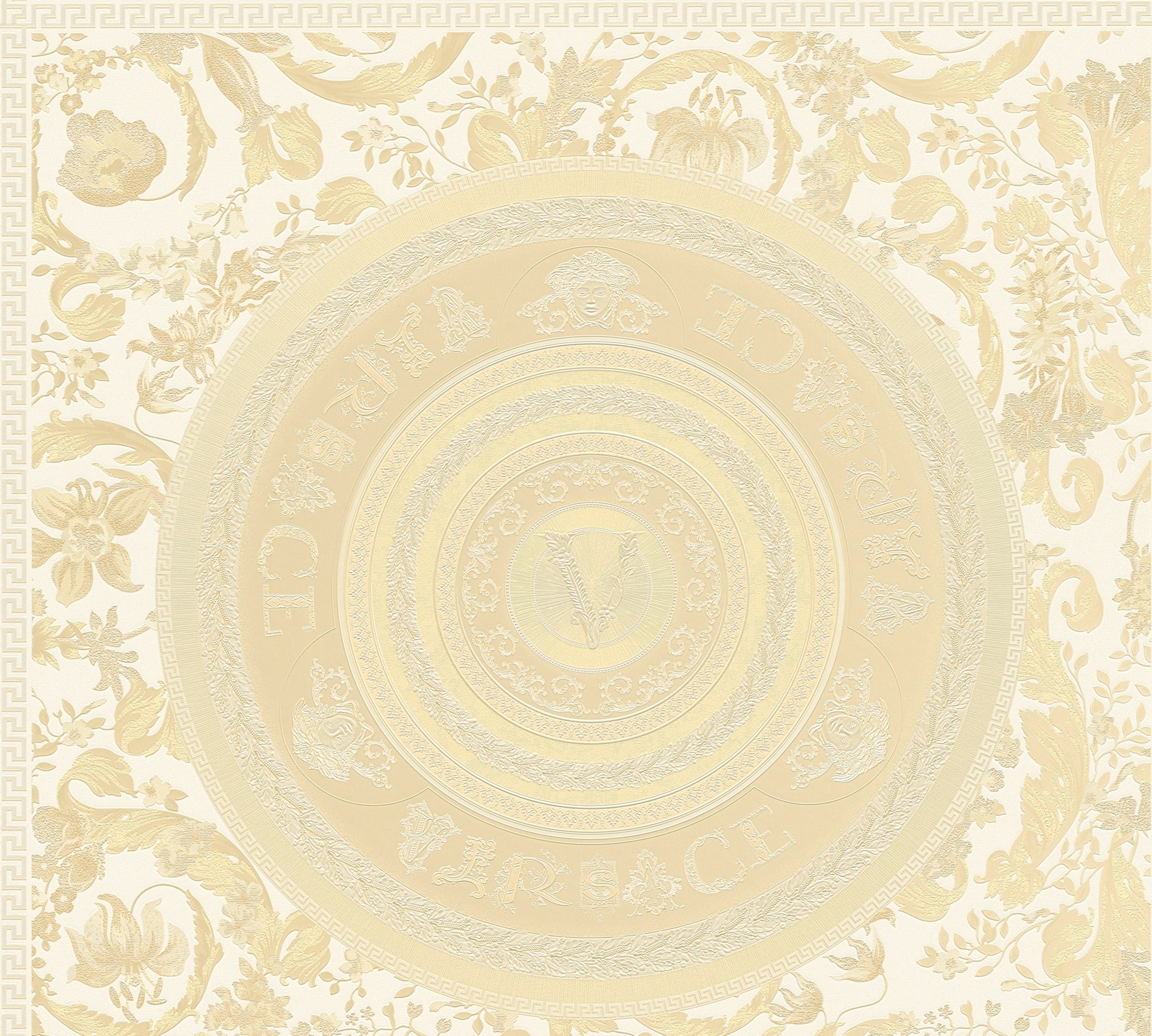 VERSACE Vliestapete "Wallpaper Versace 5 Floral Design", B/L: 0,7mm x 10,05mm, Rollen:, beige, Wohnzimmer, Tapeten, Designertapete auffallende