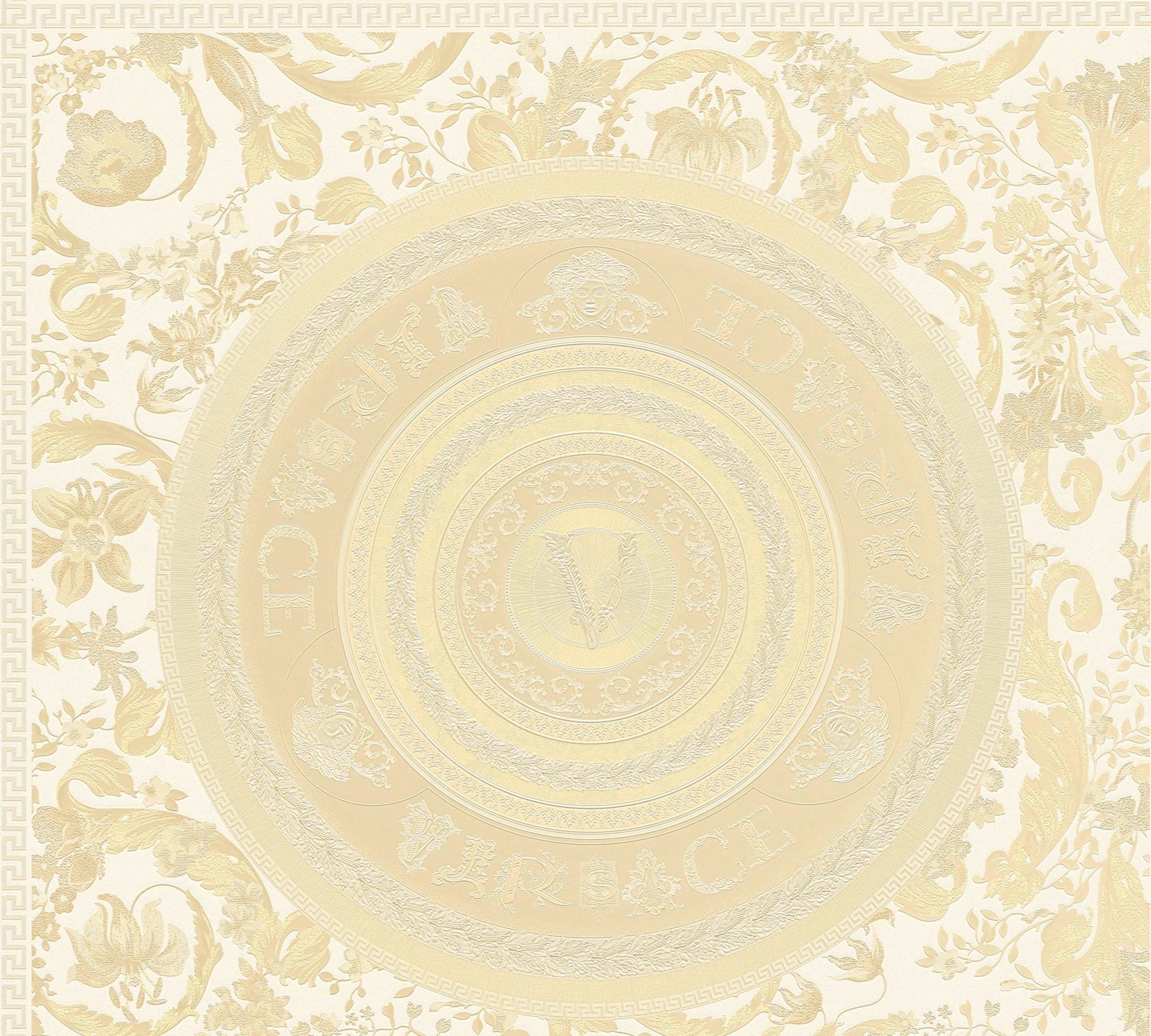 Versace "Wallpaper Versace 5 Floral Design" abstrakt gemustert leicht glänzend leicht strukturiert Designertapete auffallende Fliesen-Tapete Tapeten Wohnzimmer modern