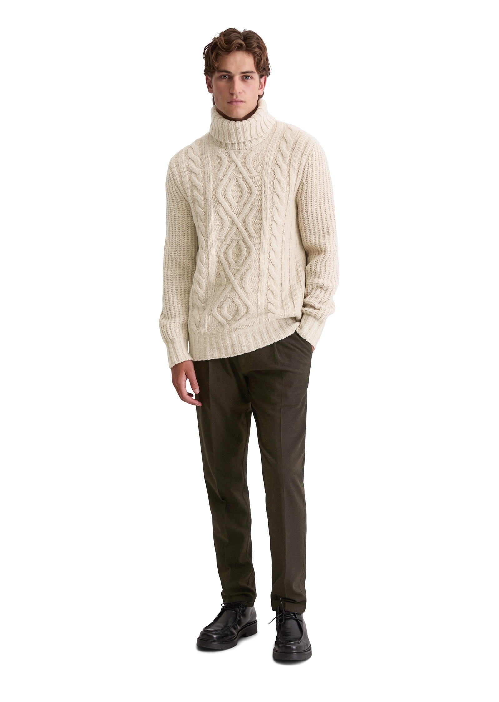 Marc O'Polo Rollkragenpullover »mit markantem Zopfmuster«