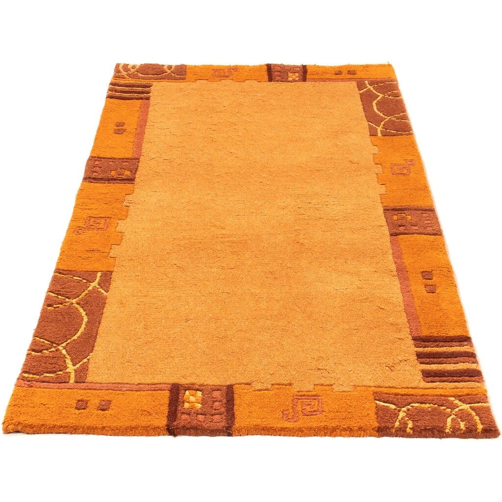 morgenland Wollteppich »Nepal - 150 x 80 cm - orange«, rechteckig