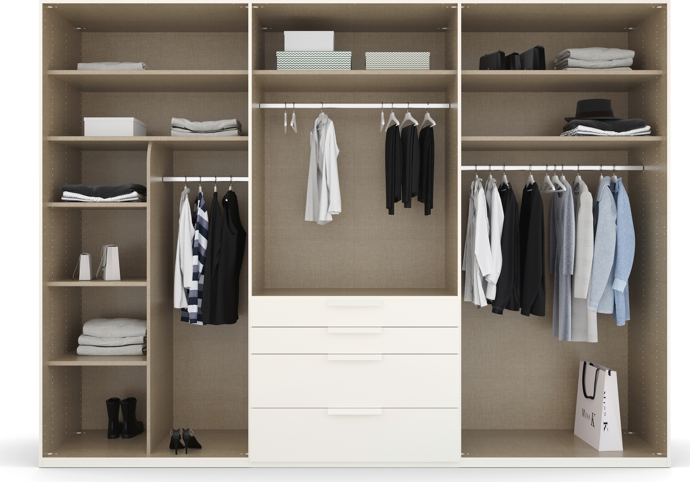 rauch Drehtürenschrank »Purisma«, mit Schubladen und umfangreichem Zubehör, mit Soft-Close-Funktion