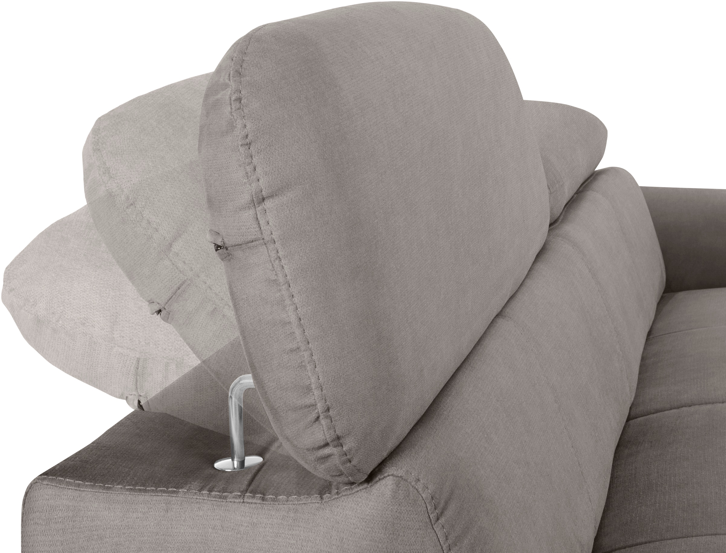 COTTA 3-Sitzer »Chef«, Big-Sofa mit Kopfteilverstellung, edle Metallkufen