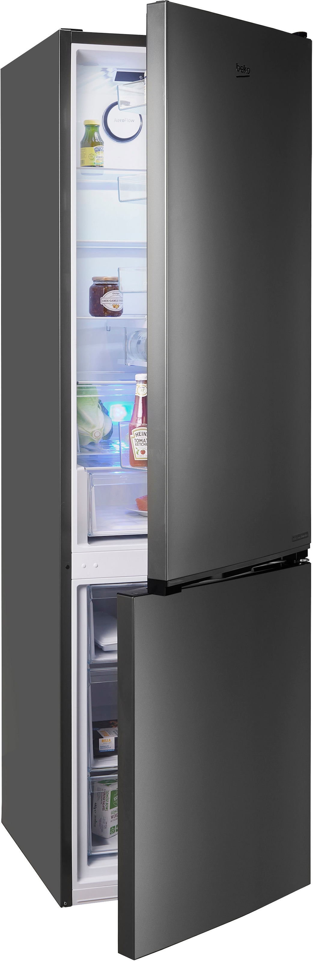 BEKO Kühl-/Gefrierkombination "B7RCNA408HG 7524820051" 203,5 cm hoch 59,5 cm breit HarvestFresh & ProSmart – Vitamine länger erhalten, leise & effizient
