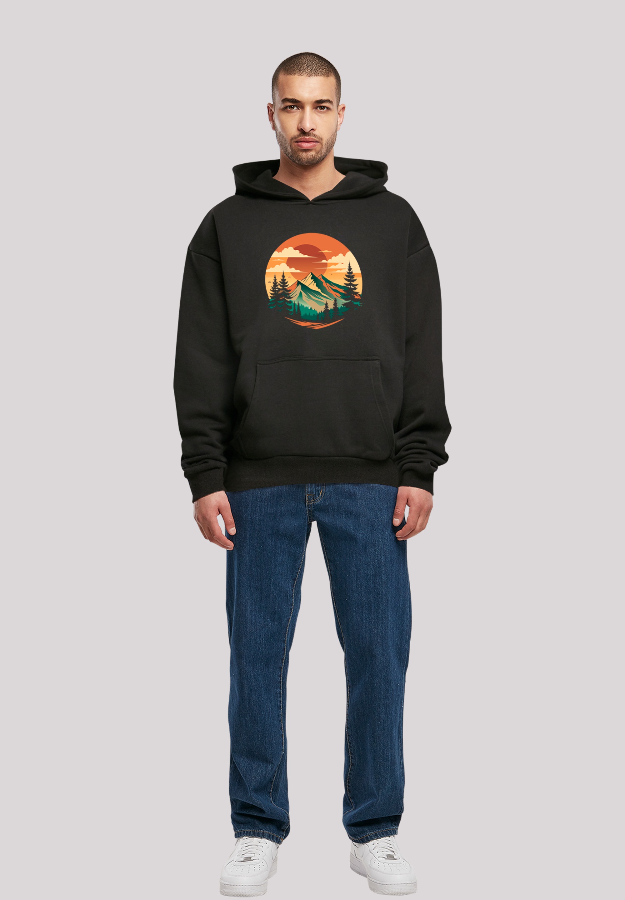 F4NT4STIC Kapuzenpullover »Sonnenuntergang Berglandschaft«, Premium Qualität