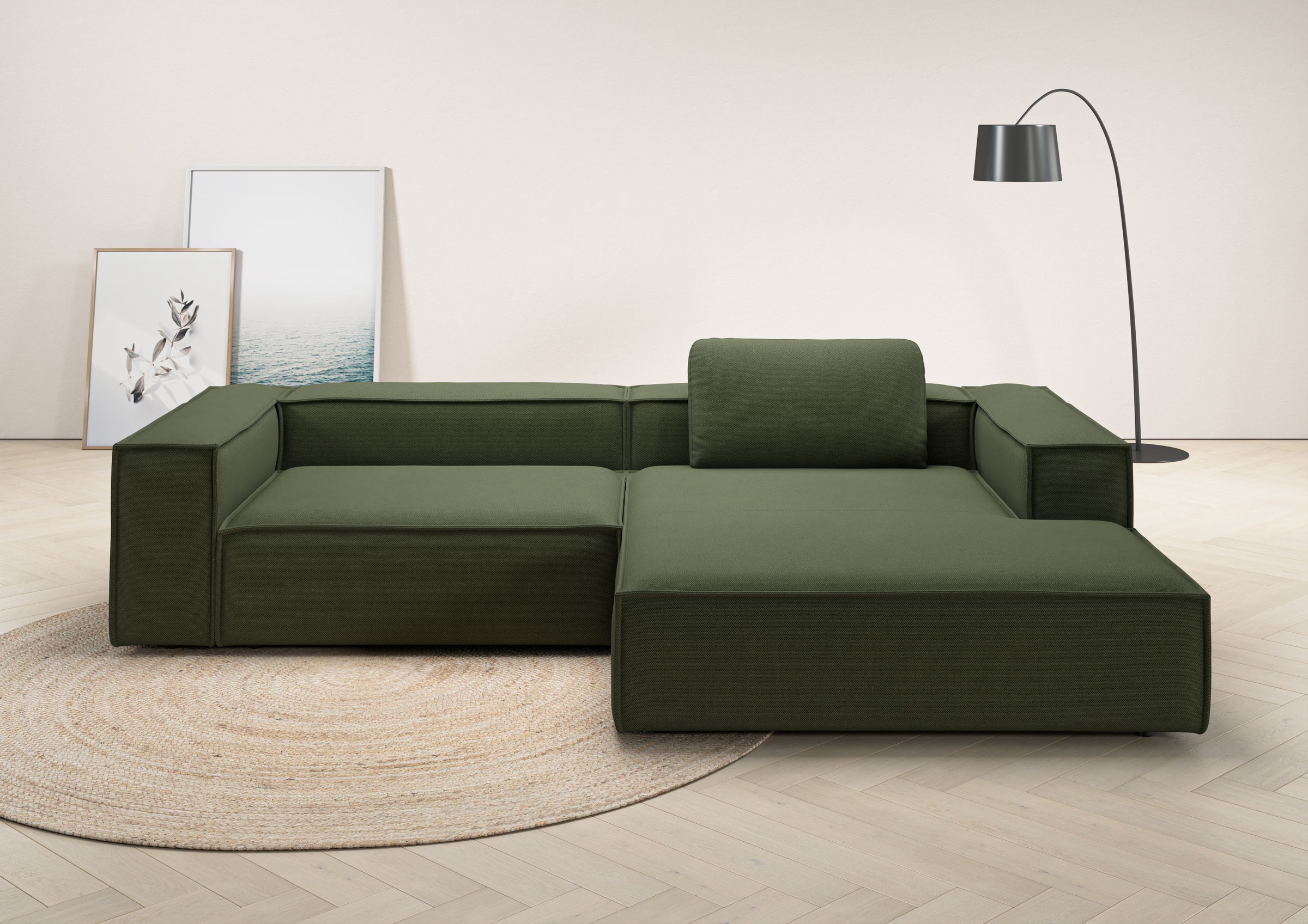 Places of Style Ecksofa »Watertown, modernes XXL L-Form, 306 cm breit«, Großzügiges Lounge-Sofa mit viel Platz für die Familie