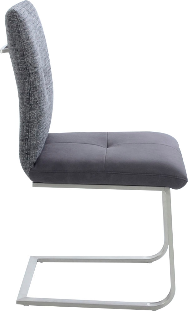 K+W Komfort & Wohnen Freischwinger »Giacomo II«, (Set), 2 St., Microfaser 785, mit Metallgriff am Rücken, Sitz und Rücken gesteppt in Materialmix