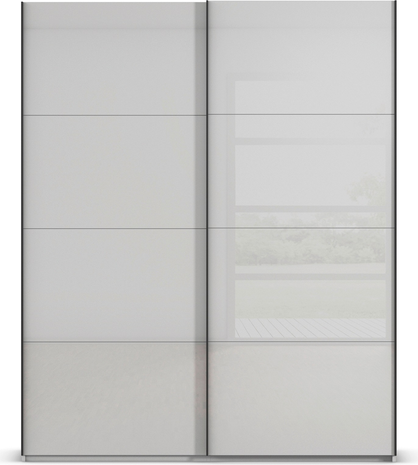rauch Schwebetürenschrank »Kleiderschrank Schrank Garderobe Schlafzimmerschrank SCALE-FYRA«, edle viergeteilte Türen mit Glas-Front viele Farben MADE IN GERMANY