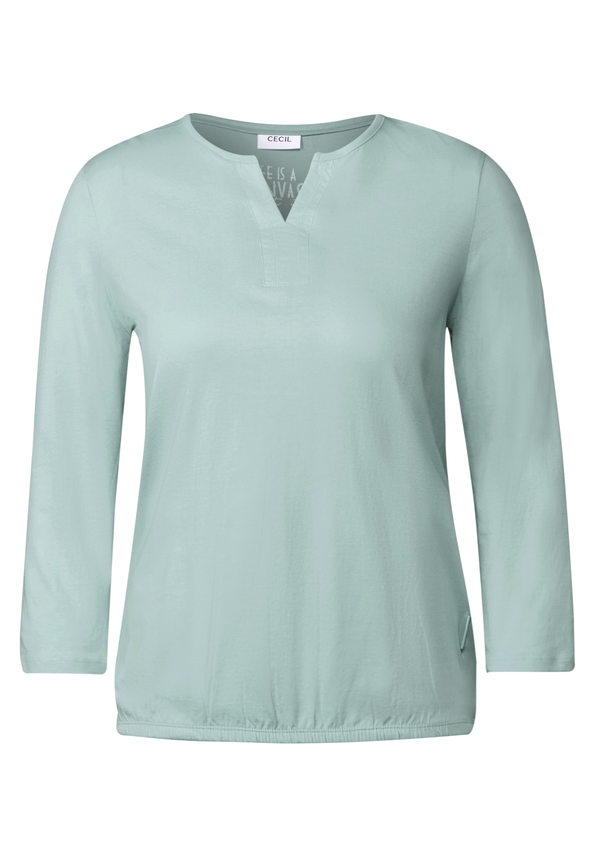 Cecil 3/4-Arm-Shirt, mit geschlitztem Rundhalsausschnitt