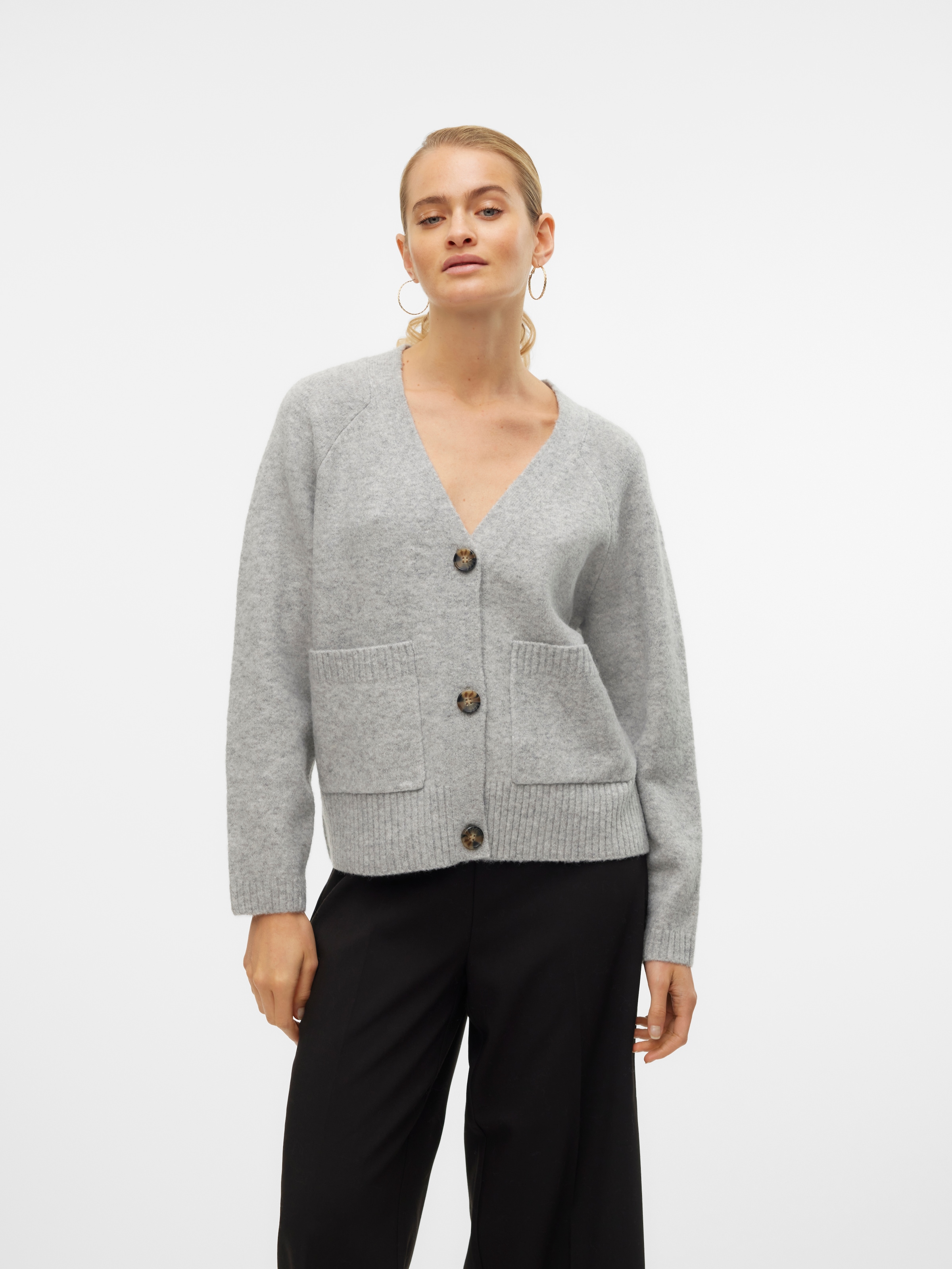 Vero Moda Strickjacke "VMBOOM LS V-NECK BUTTON CARDIGAN GA NOOS" günstig online kaufen