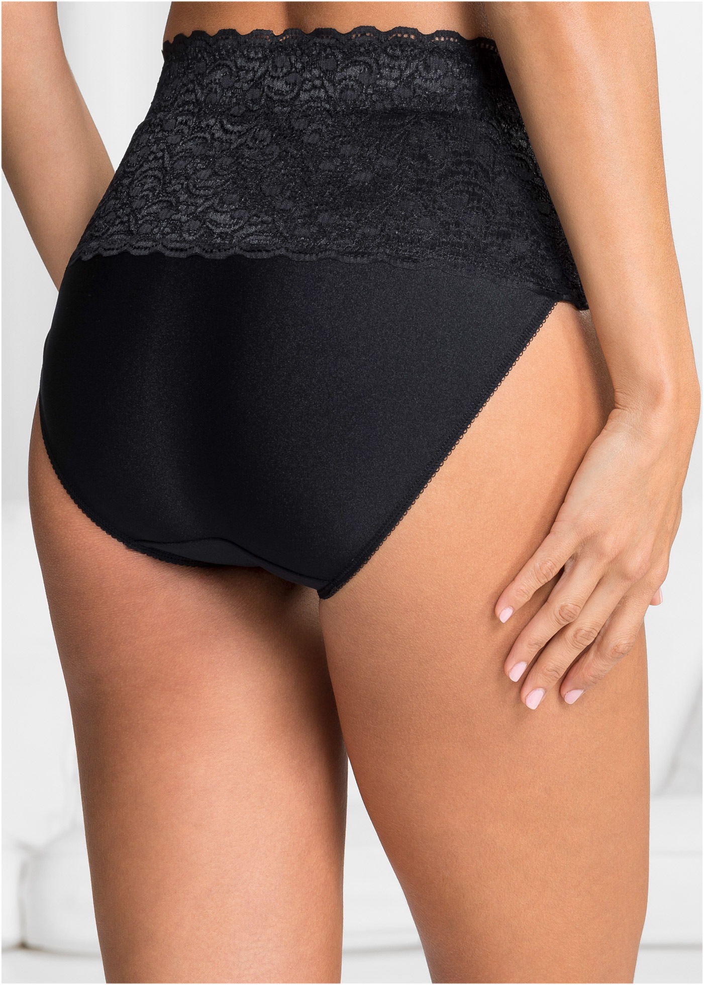 Thumbnail - bonprix Shapingslip Packung, 2 Stk. mit Spitze, mit Netzfutter, eng anliegende Passform, 2er Pack