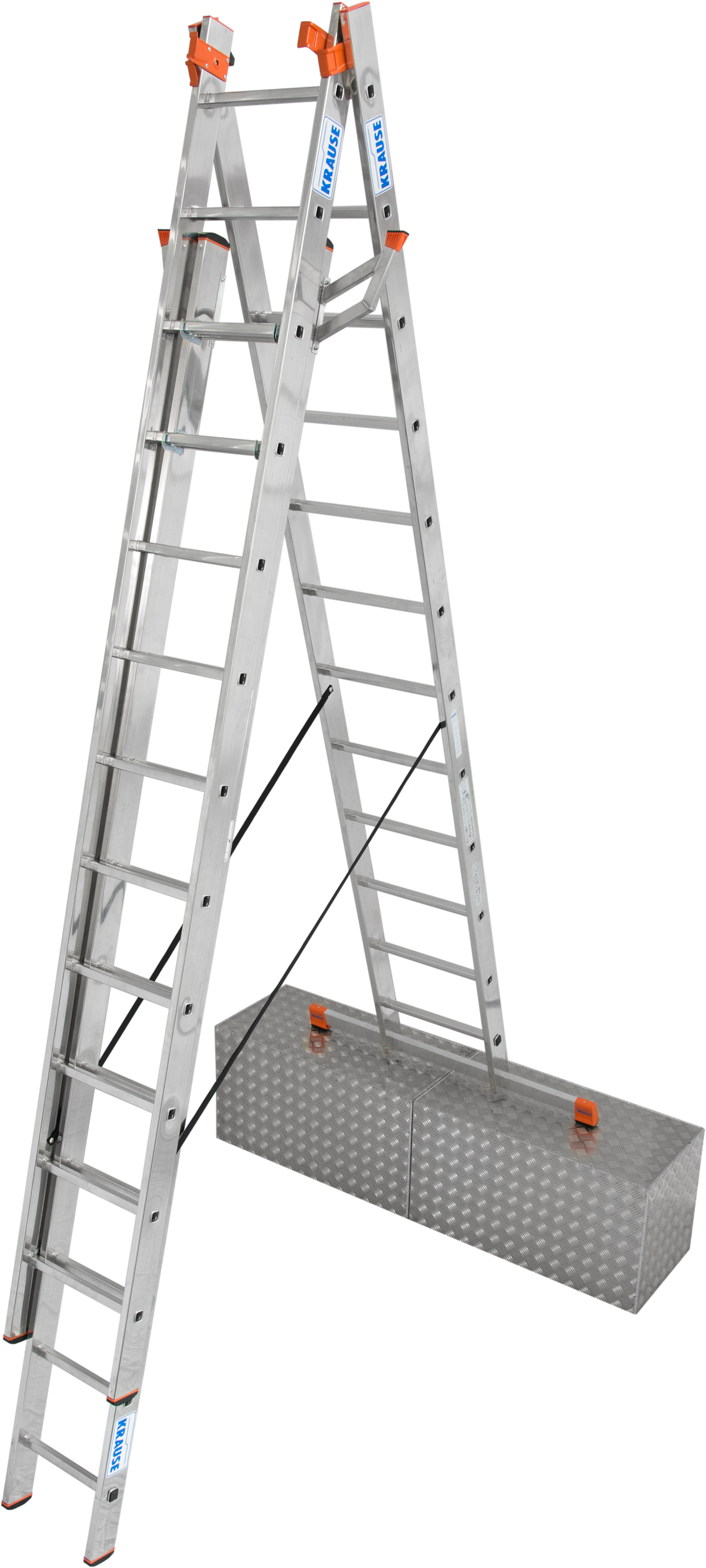 KRAUSE Vielzweckleiter »Tribilo«, Alu, 3x12 Sprossen, Arbeitshöhe ca. 930 cm