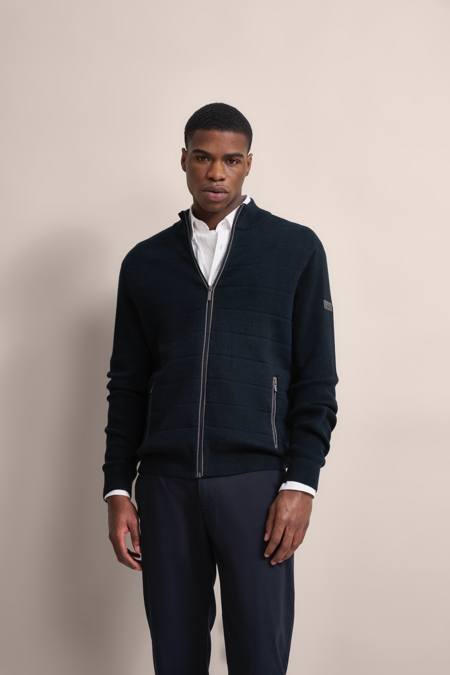 bugatti Strickjacke, mit Stehkragen