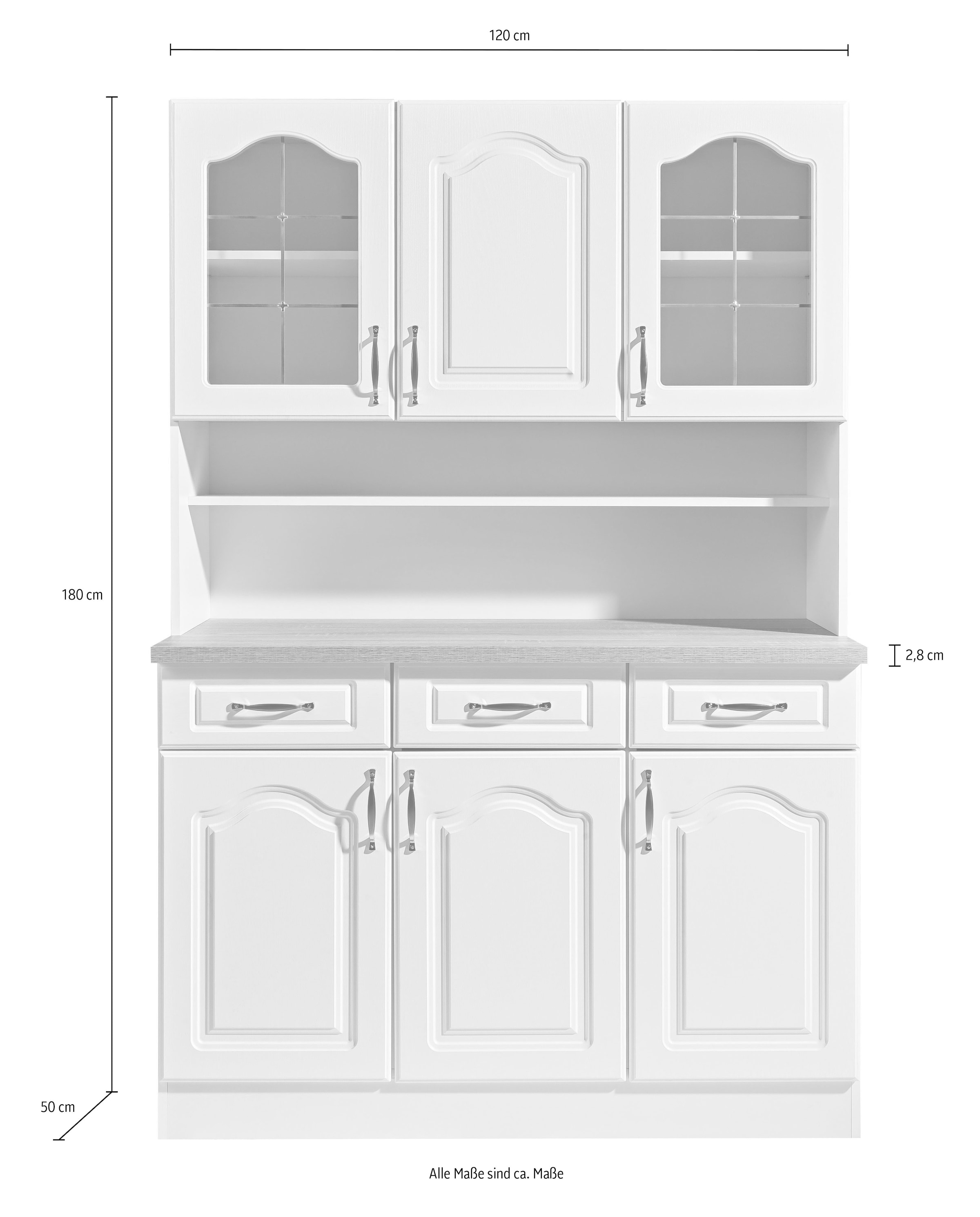 wiho Küchen Küchenbuffet »Linz«, 120 cm breit, in Landhaus-Optik