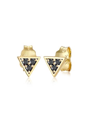 Elli Paar Ohrstecker »Dreieck Geo Black Diamant (0.09 ct) 375er Gelbgold« kaufen