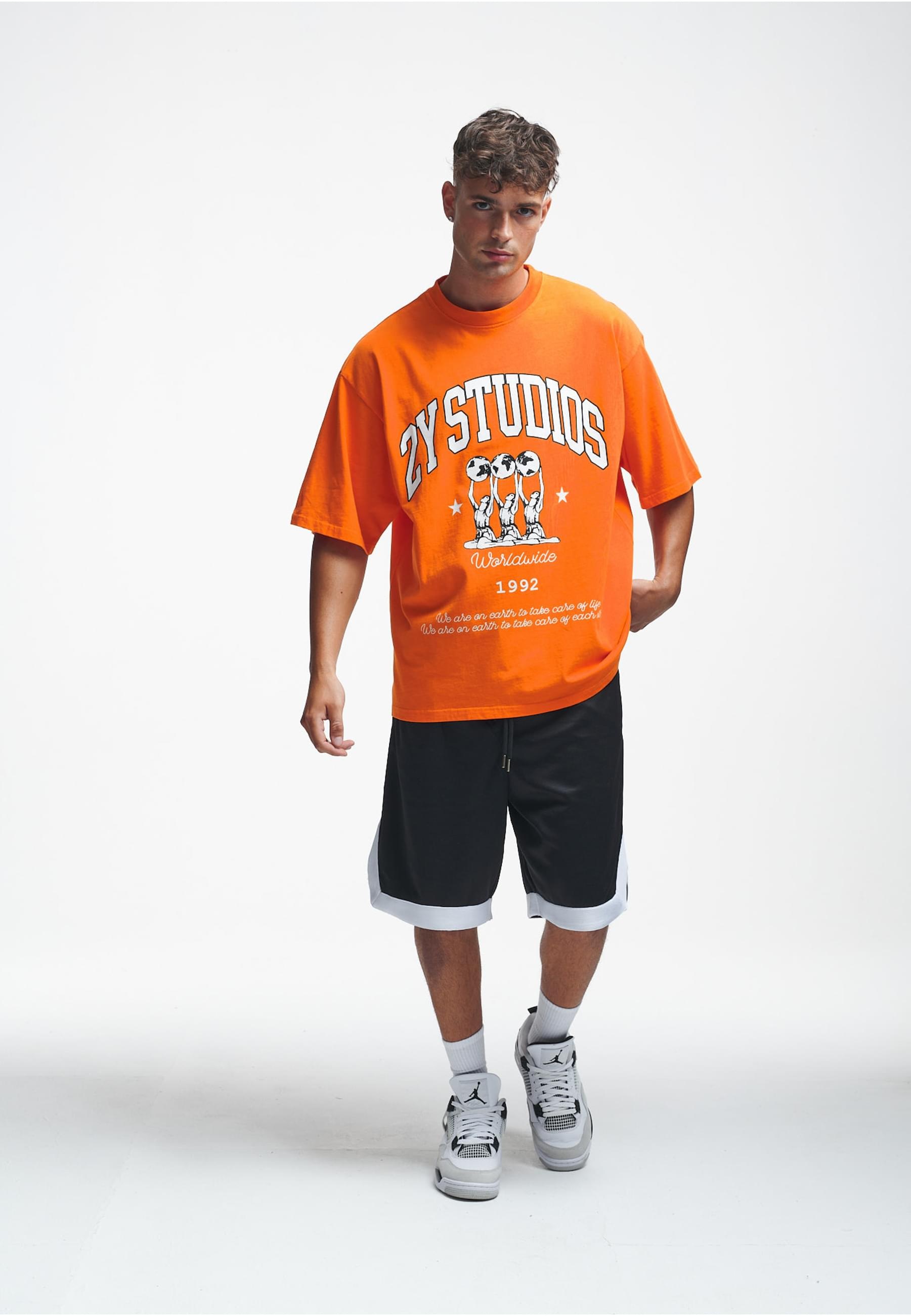 2Y Studios T-Shirt »2Y Studios Herren 2Y Globus Oversize Tee«, (1 tlg.)