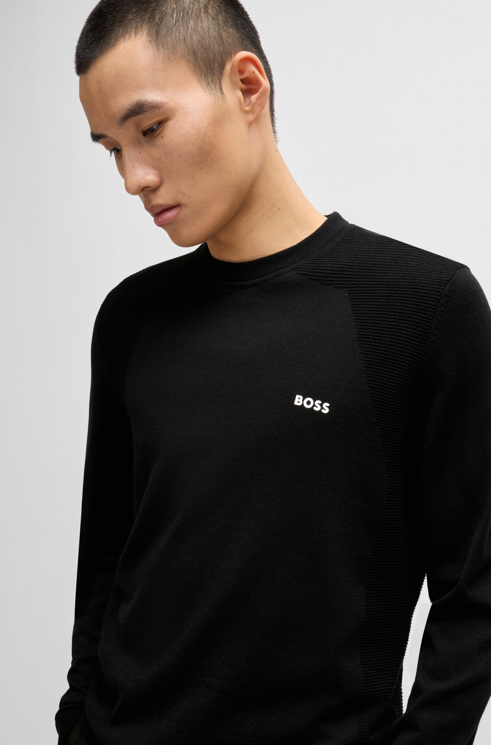 BOSS GREEN Strickpullover »Momentum Lite C«, mit Marken-Logo