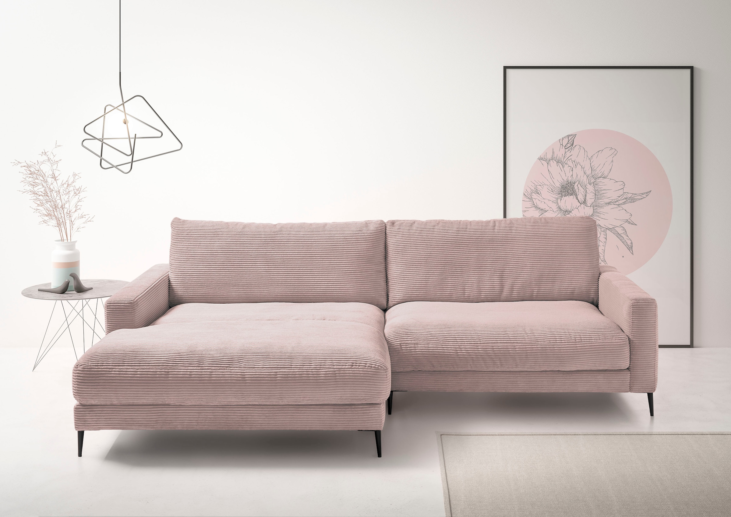 Home affaire Ecksofa "Downtown, B/T/H: 272/190/84 cm L-Form" weicher Sitzko günstig online kaufen