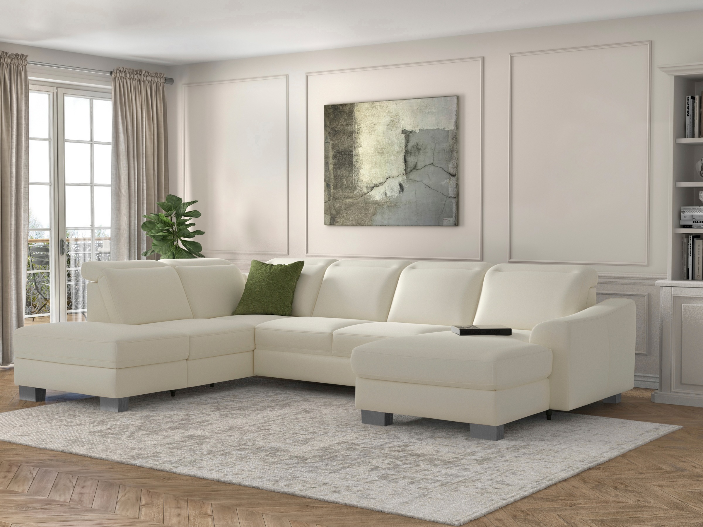 sit&more Wohnlandschaft "Dundee U-Form" mit Federkern und Edelstahlfüßen, w günstig online kaufen