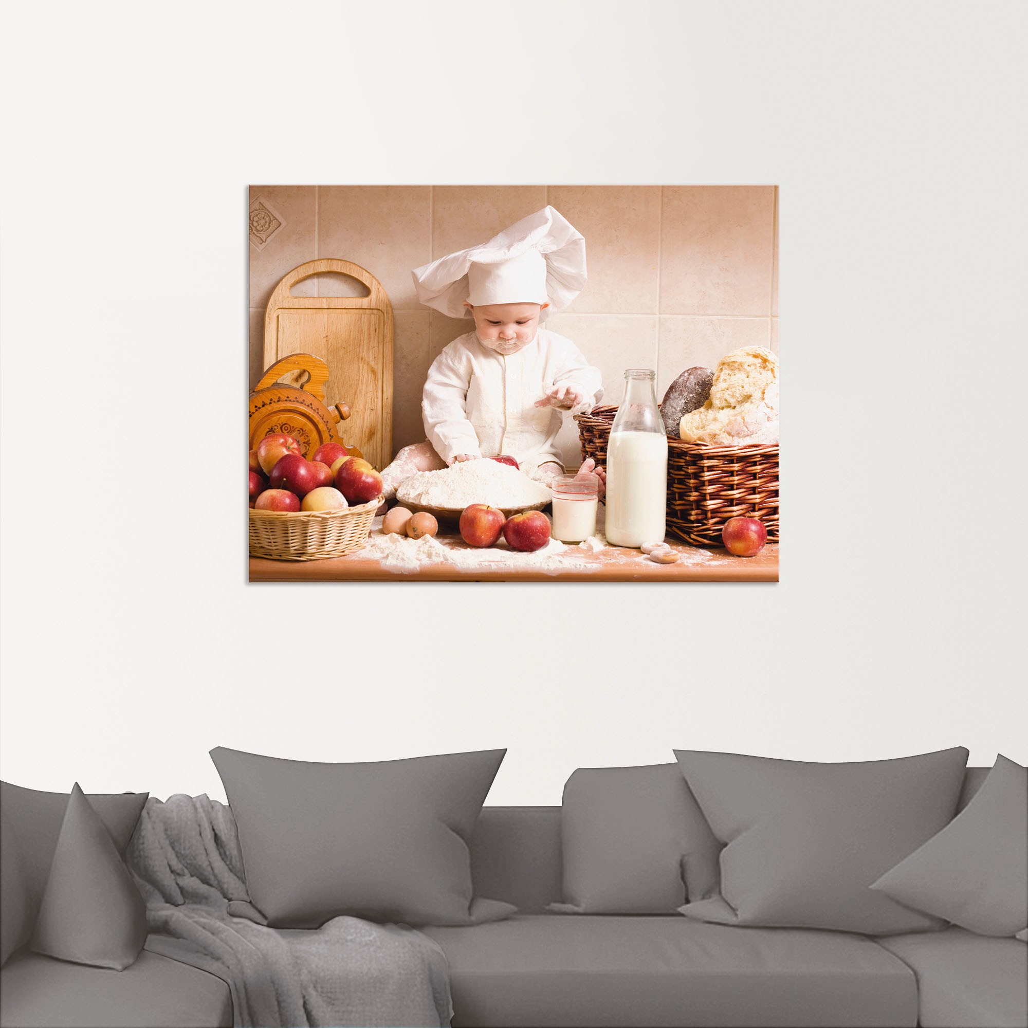 Artland Wandbild "Küche Junge Kind Backen" Bilder von Kindern 1 Stk. tlg. a günstig online kaufen