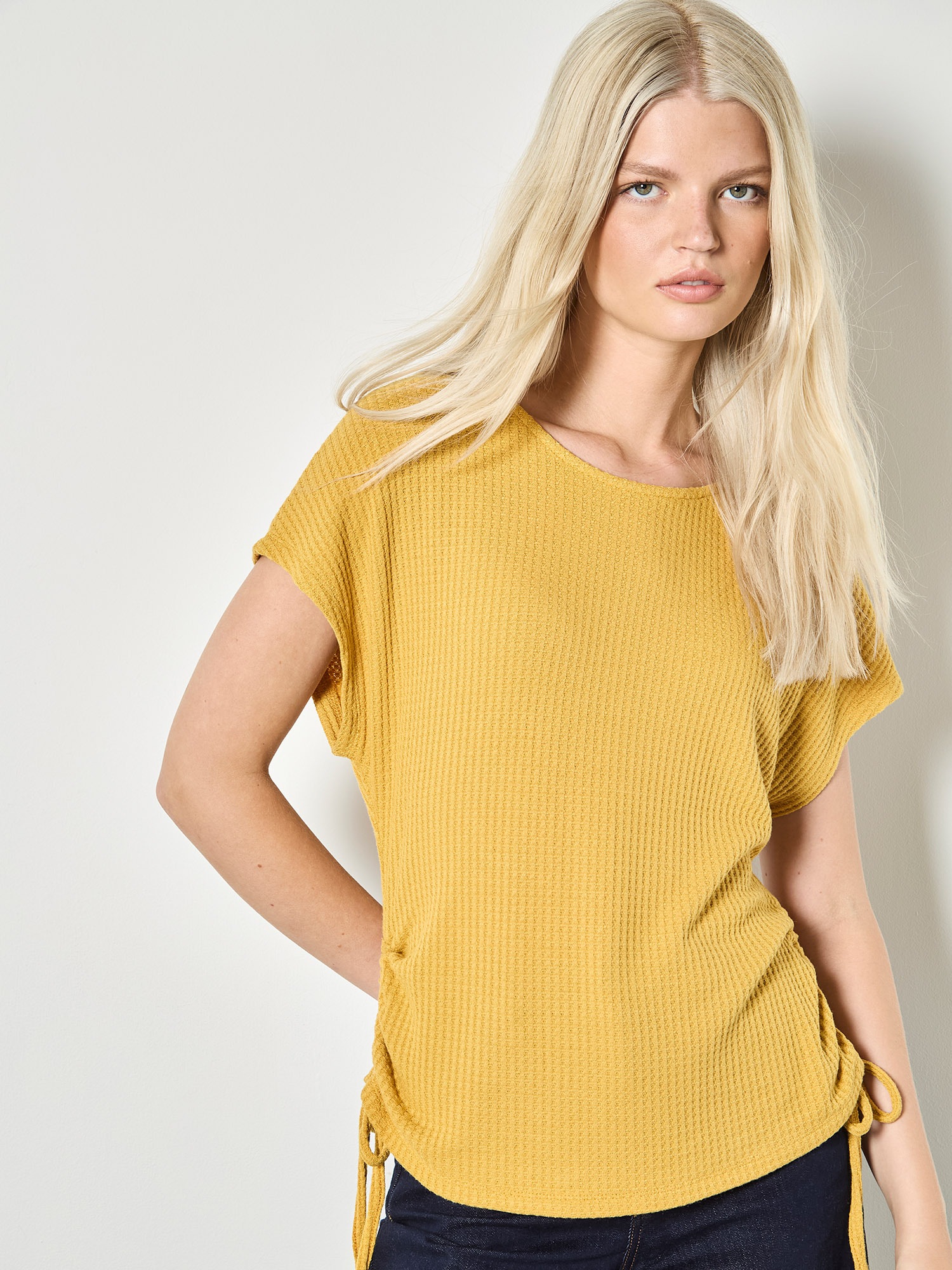 Apricot T-Shirt "Waffelgestricktes T-Shirt"