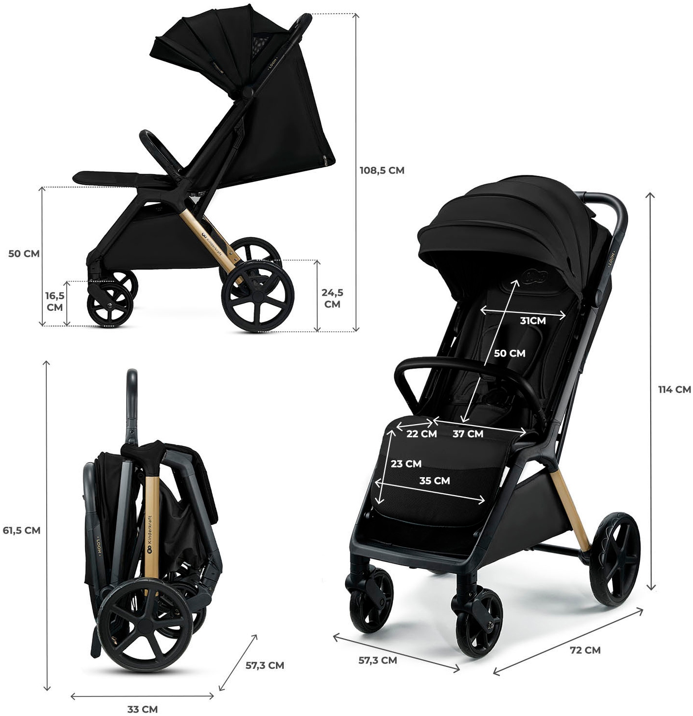 Kinderkraft Kinder-Buggy »LOOM«, 27 kg