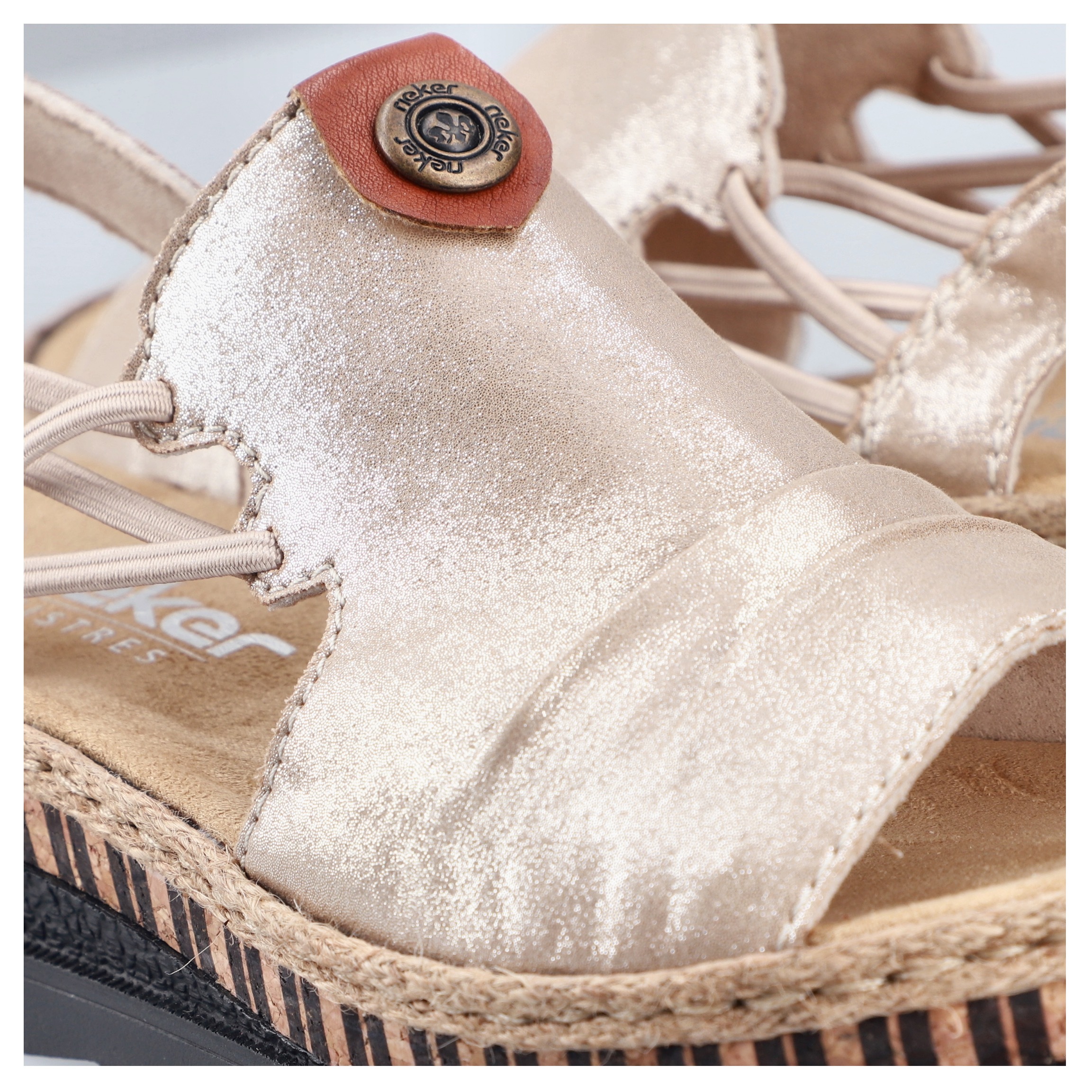 Rieker Women's Platform Sandals Gold Size 36 3