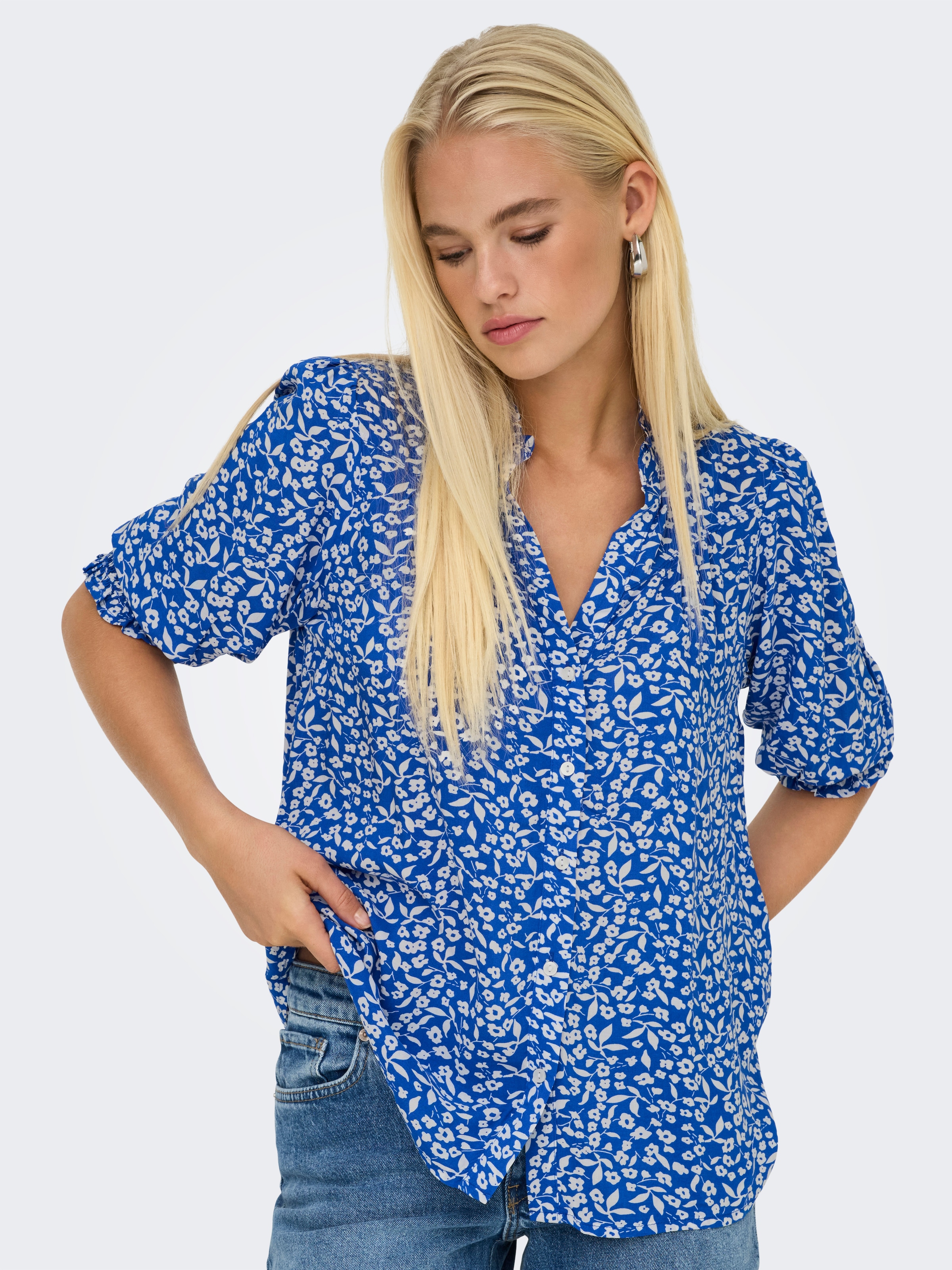 ONLY Kurzarmbluse "ONLRAYA 3/4 SHIRT WVN NOOS" günstig online kaufen
