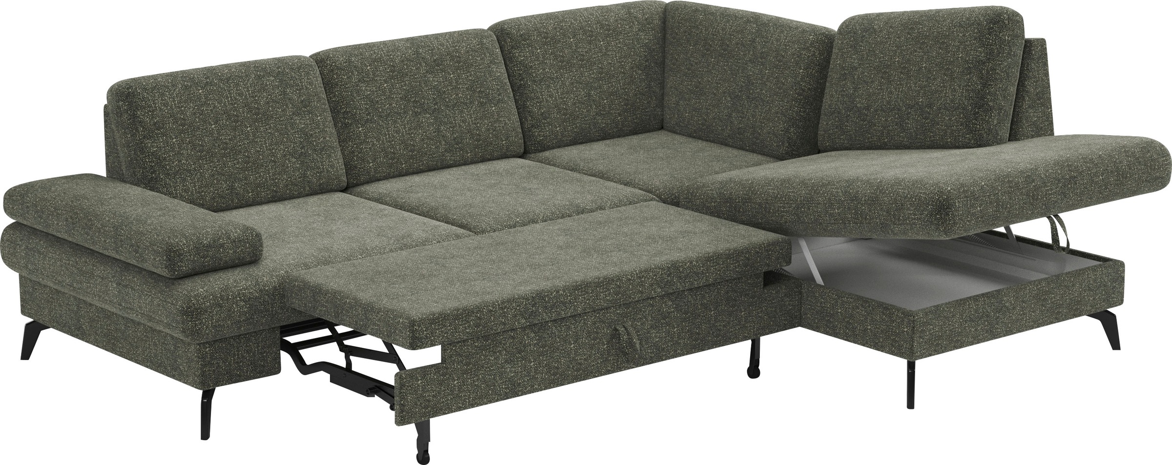 sit&more Ecksofa »Morris L-Form, inkl. Sitztiefenverstellung«, wahlweise mit Armteilverstellung, Bettfunktion & Bettkasten
