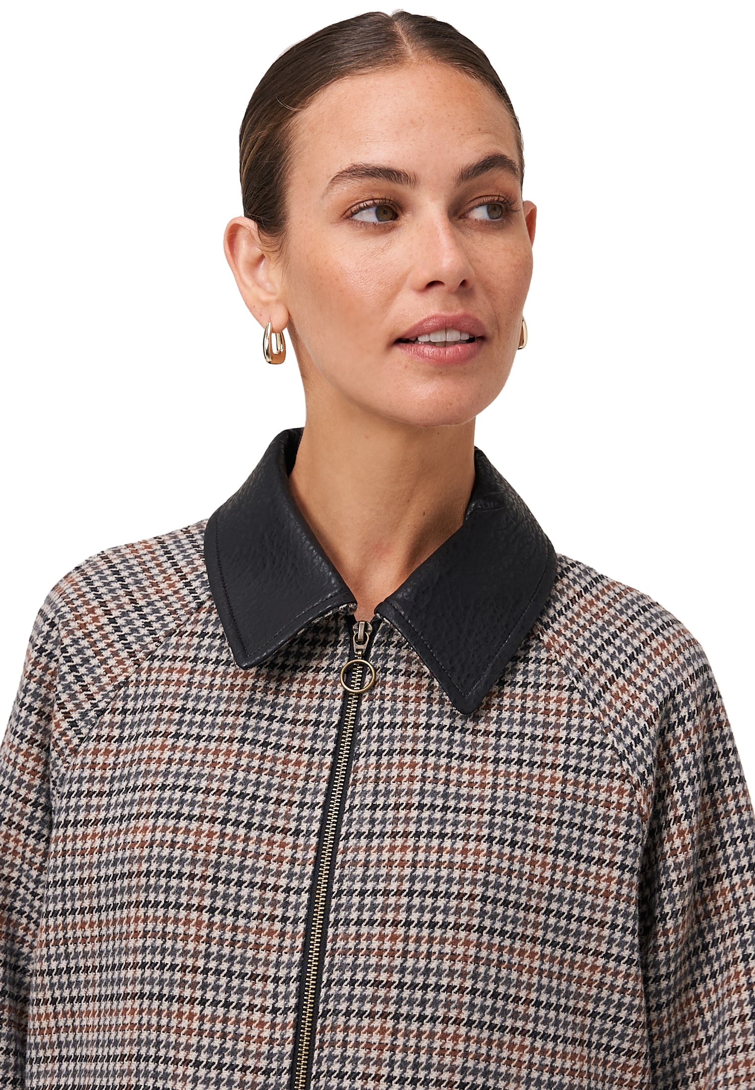 Zero Fieldjacket »zero Damen Jacke kariert mit Klappentaschen«
