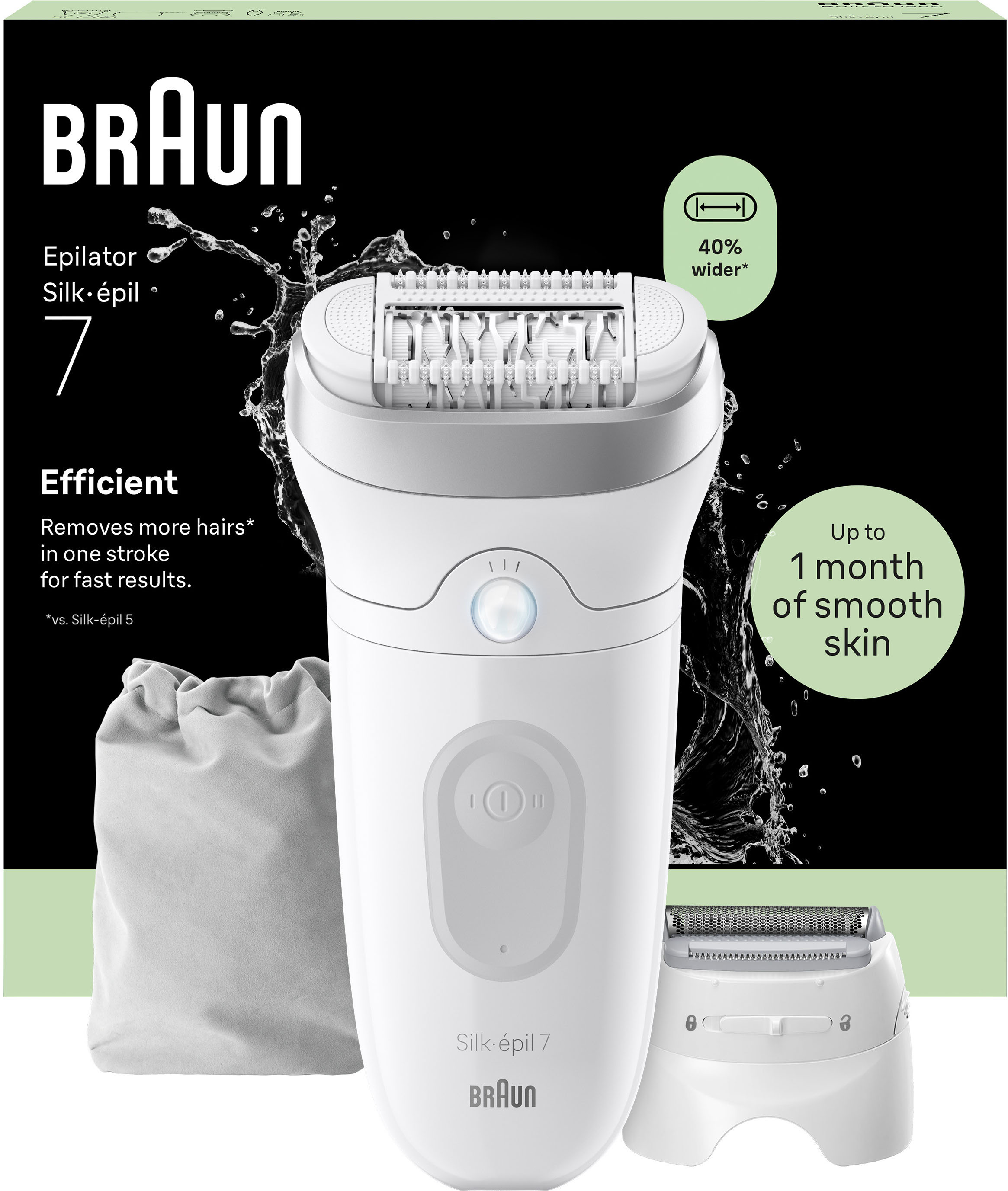 Braun Epilierer "Silk-épil 7 SE7-041" Rasier- & Trimmeraufsatz, Wet&Dry