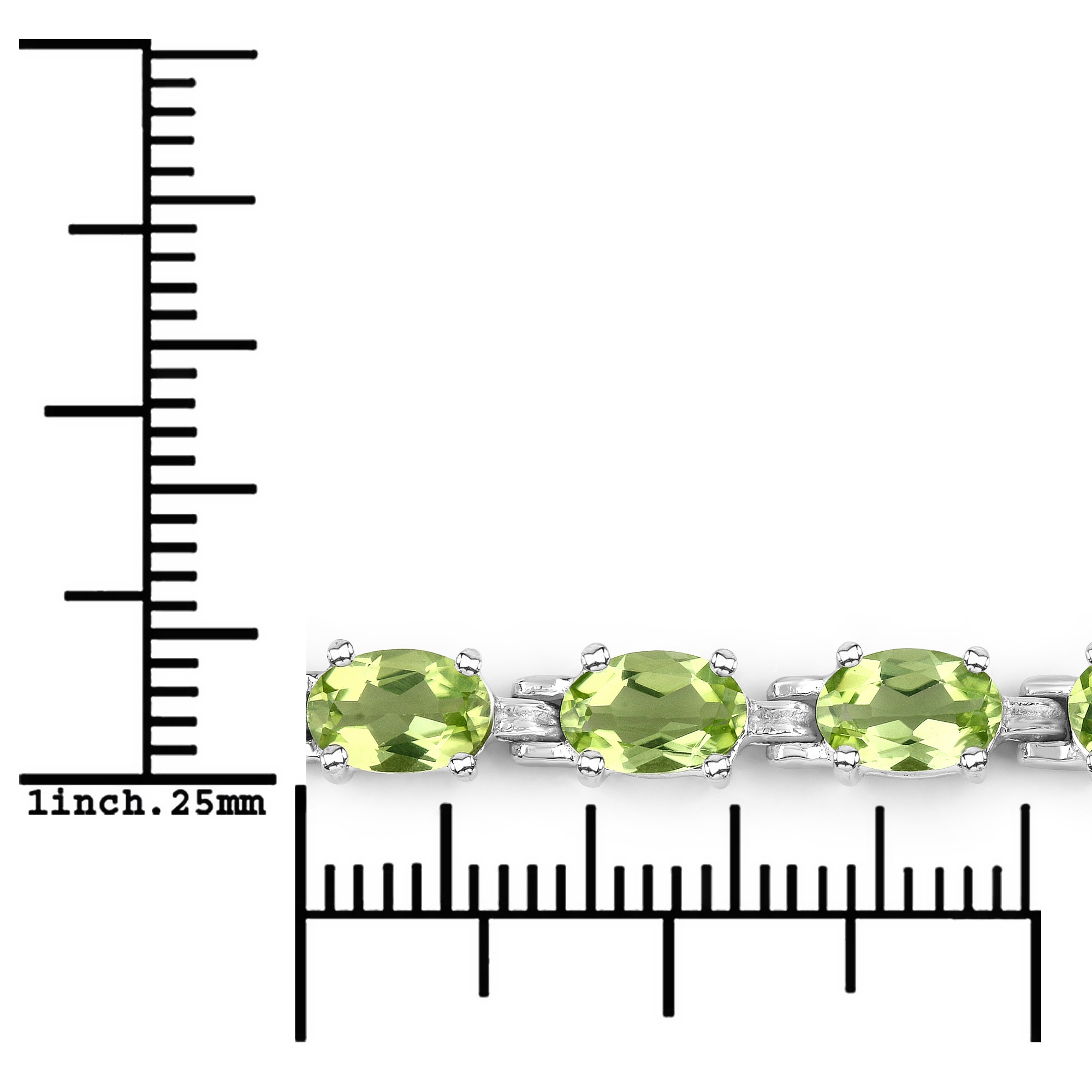 Vira Jewels Armband »925-Sterling Silber rhodiniert Peridot oval«