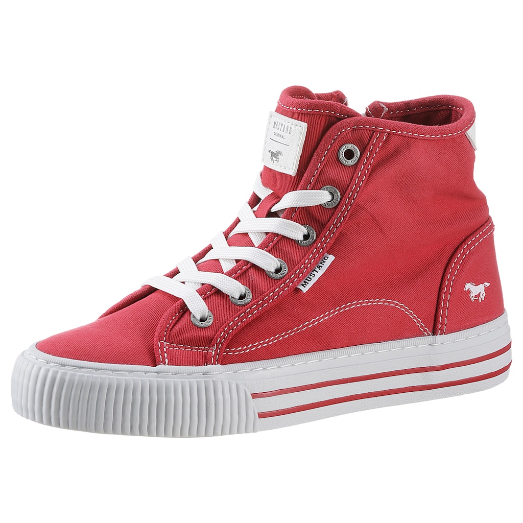 Mustang Shoes Schnürboots »High-Top-Sneaker, Freizeitschuh,«, Plateau, High Top-Sneaker, Freizeitschuh mit Innenreißverschluss