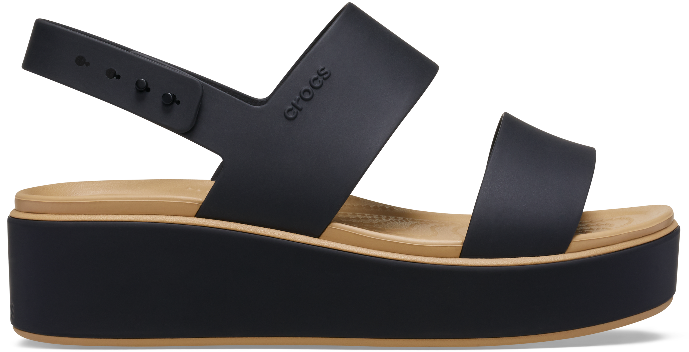 Crocs Brooklyn Matte Wrap Low Wedge Sandals Black / Cashew EU 36-37 Women 3