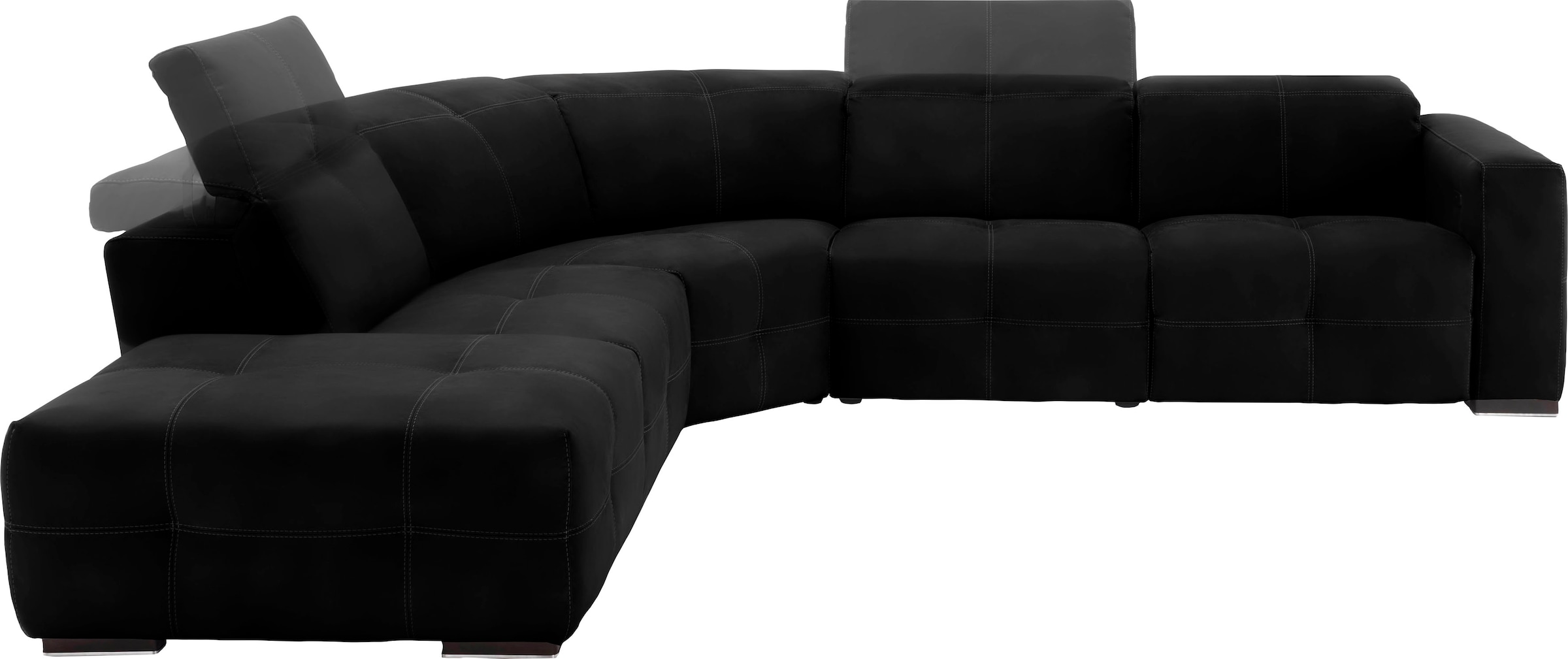 Egoitaliano Ecksofa "Sauvanne, Designsofa der Extraklasse, elegant und bequem, L-Form" wahlweise mit elektrischer Relaxfunktion, Kopfteilverstellung