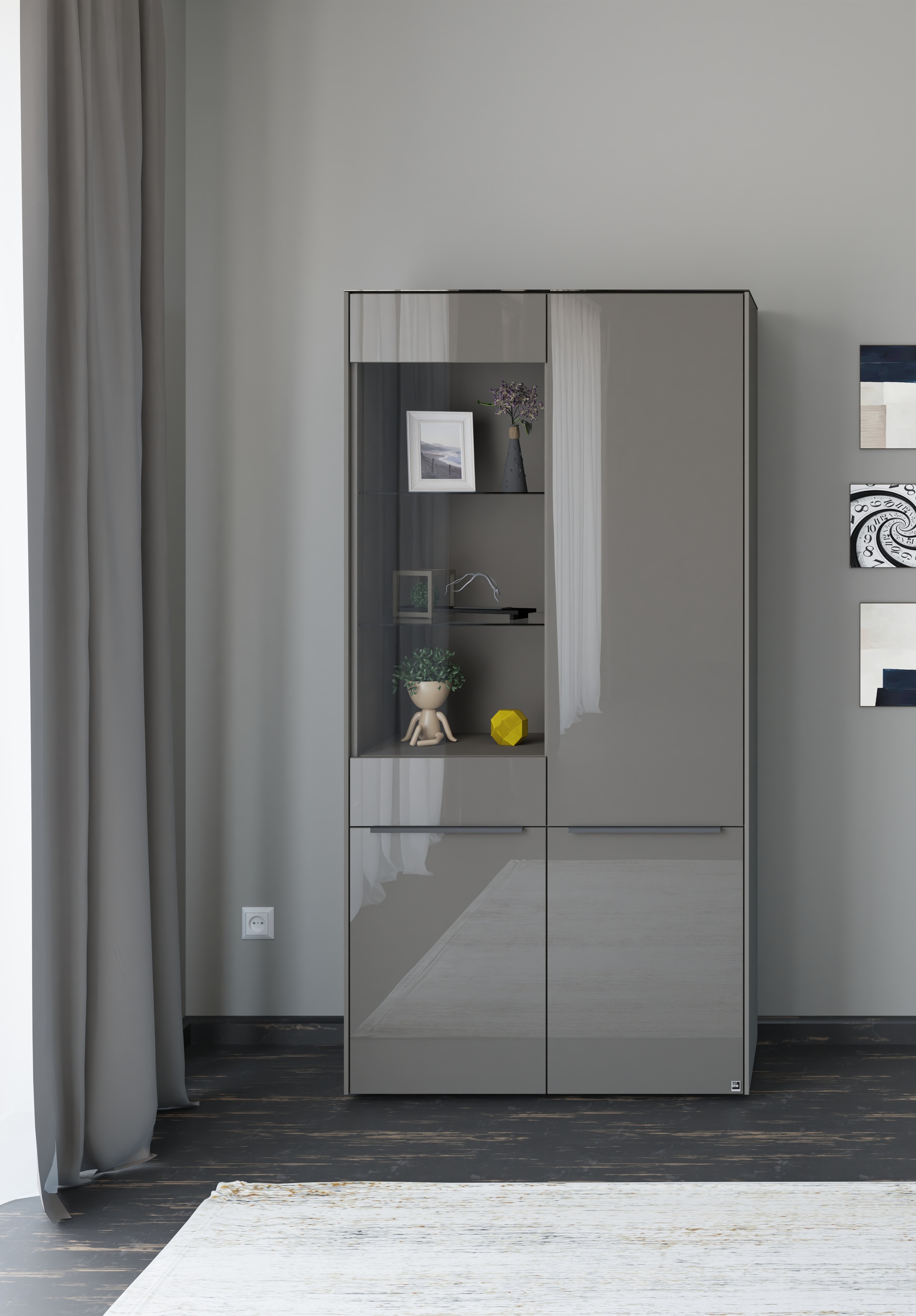 set one by Musterring Standvitrine "Reno" 1 Stk. tlg. Mit Gleitern und in v günstig online kaufen