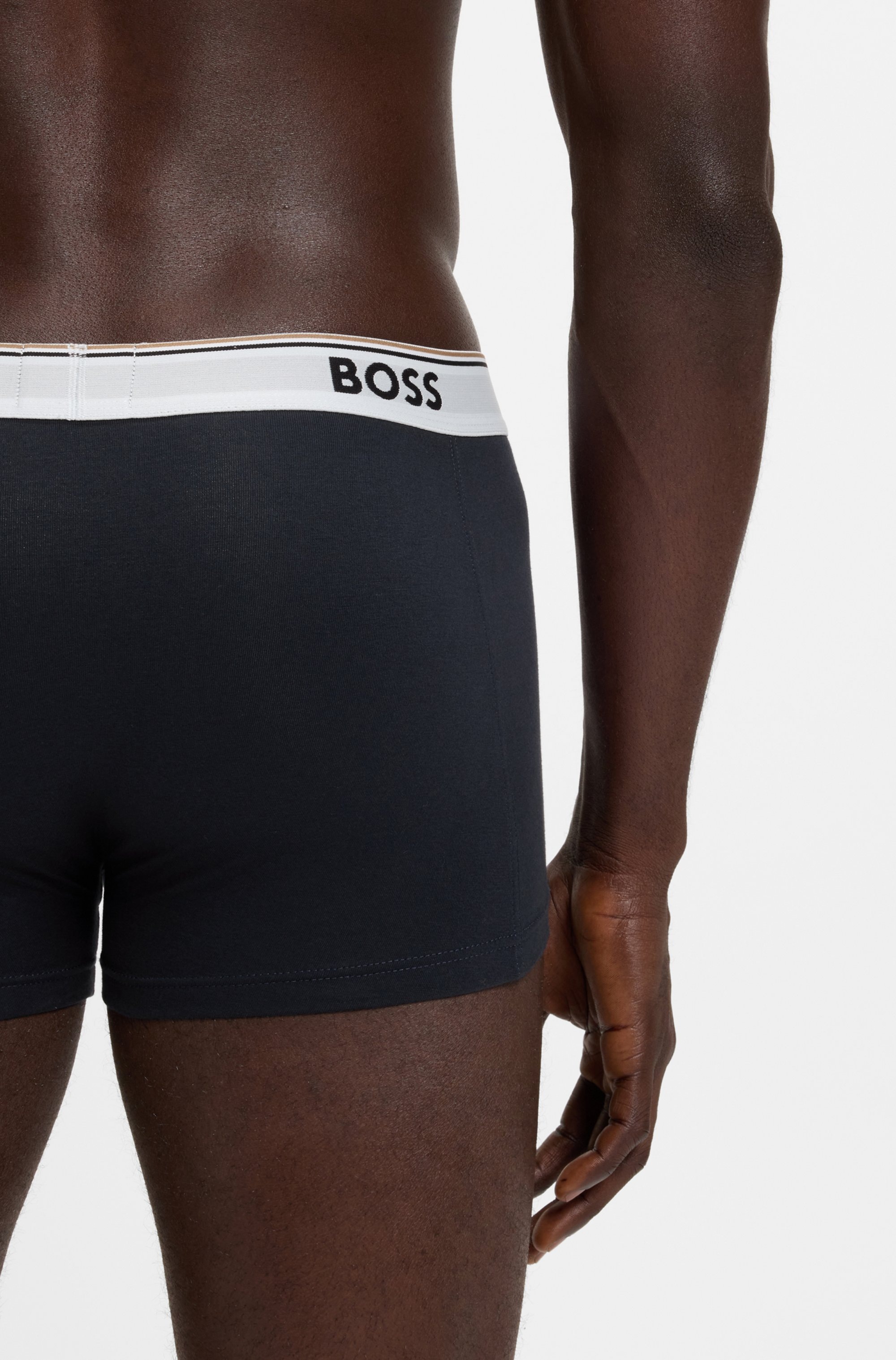 BOSS Trunk Packung, 3 Stk. aus Stretch-Baumwolle mit Logo-Bund, mittlere Bundhöhe