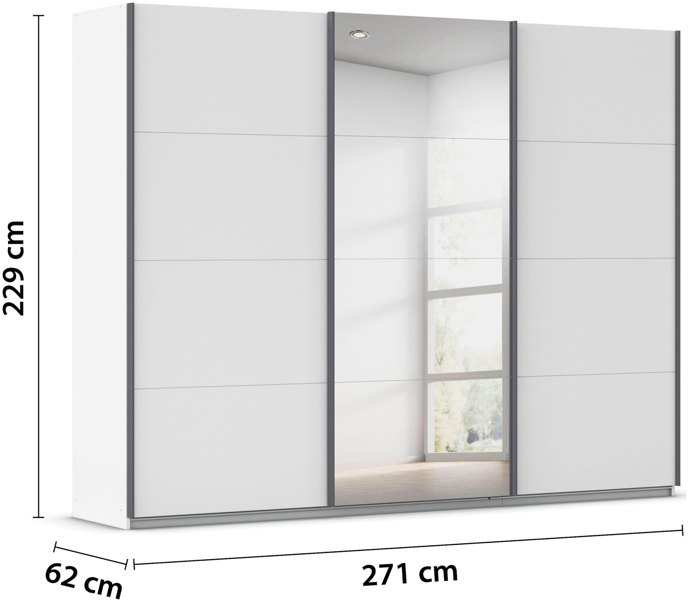 rauch Schwebetürenschrank »Kleiderschrank Schrank OTTO´S CHOICE Garderobe AGORDO«, (in zwei Griff-Farben), Top Innenausstattung, in 4 Breiten und 2 Höhen MADE IN GERMANY