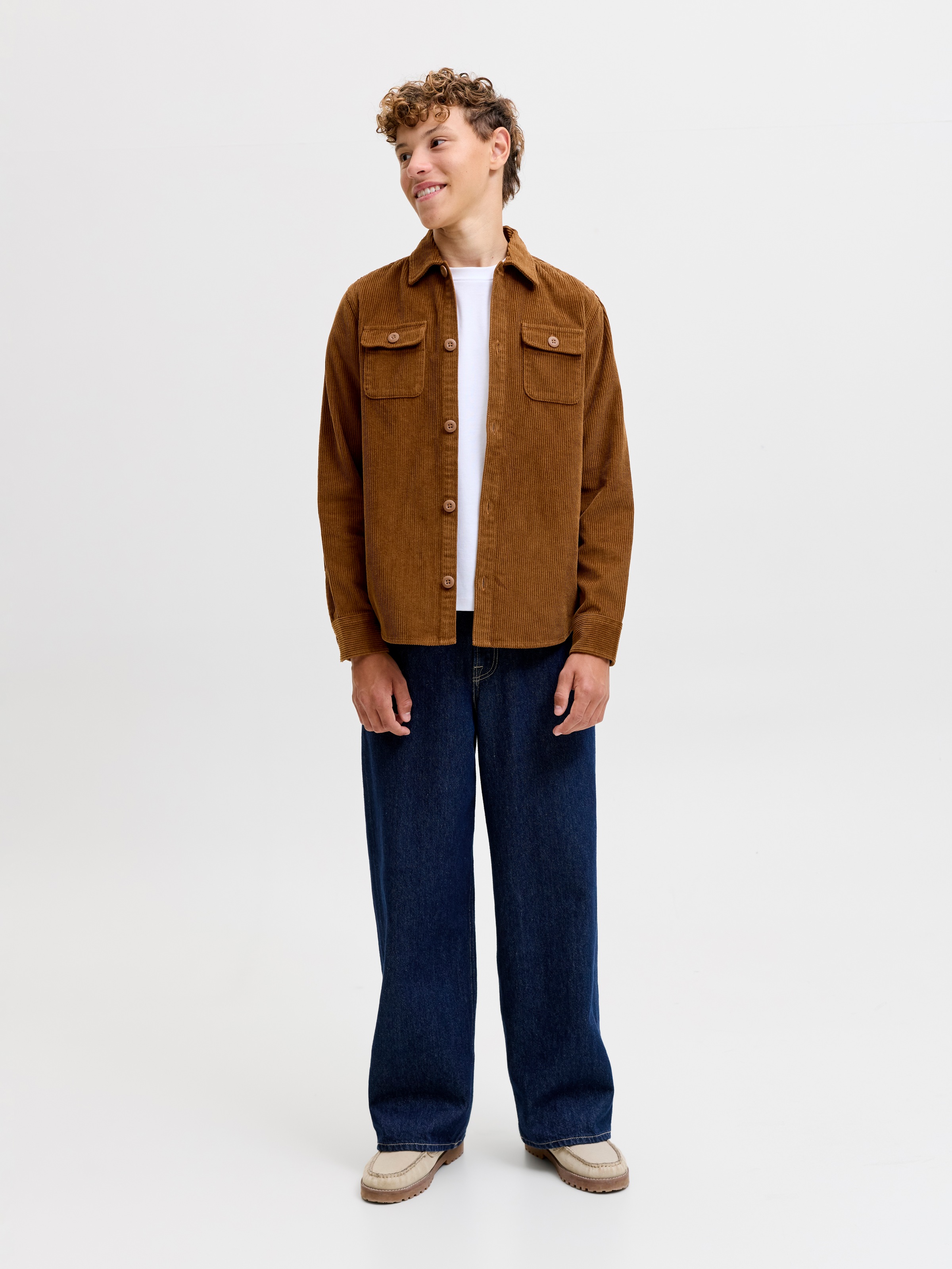 Jack & Jones Junior Langarmhemd »JJEREGENT CORD OVERSHIRT LS JNR« Baumwolle, locker geschnitten