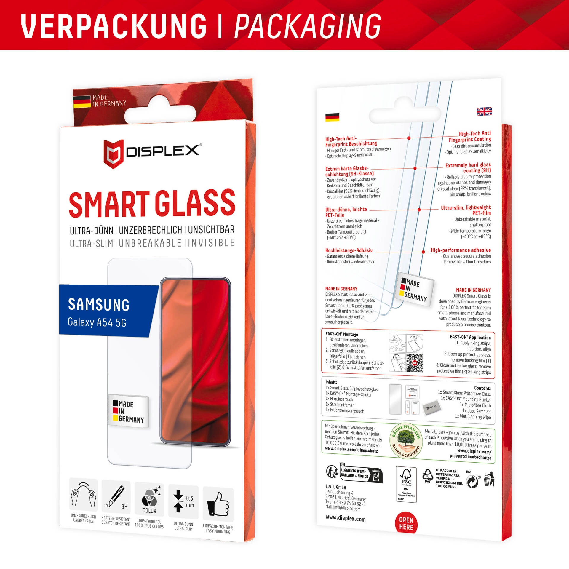 Displex Displayschutzfolie »Smart Glass Samsung Galaxy A54 5G«