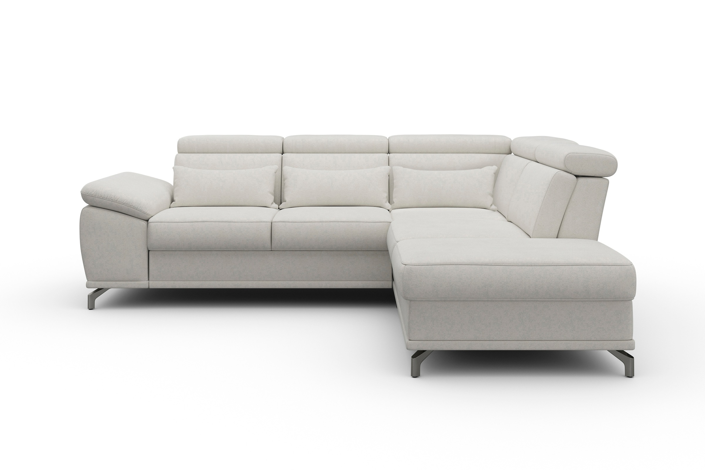 sit&more Ecksofa »Cabrio L-Form, mit Sitztiefenverstellung, Arm- und Kopfteilverstellung«, 3 Nierenkissen, Federkern, optional Bettfunktion und Stauraum