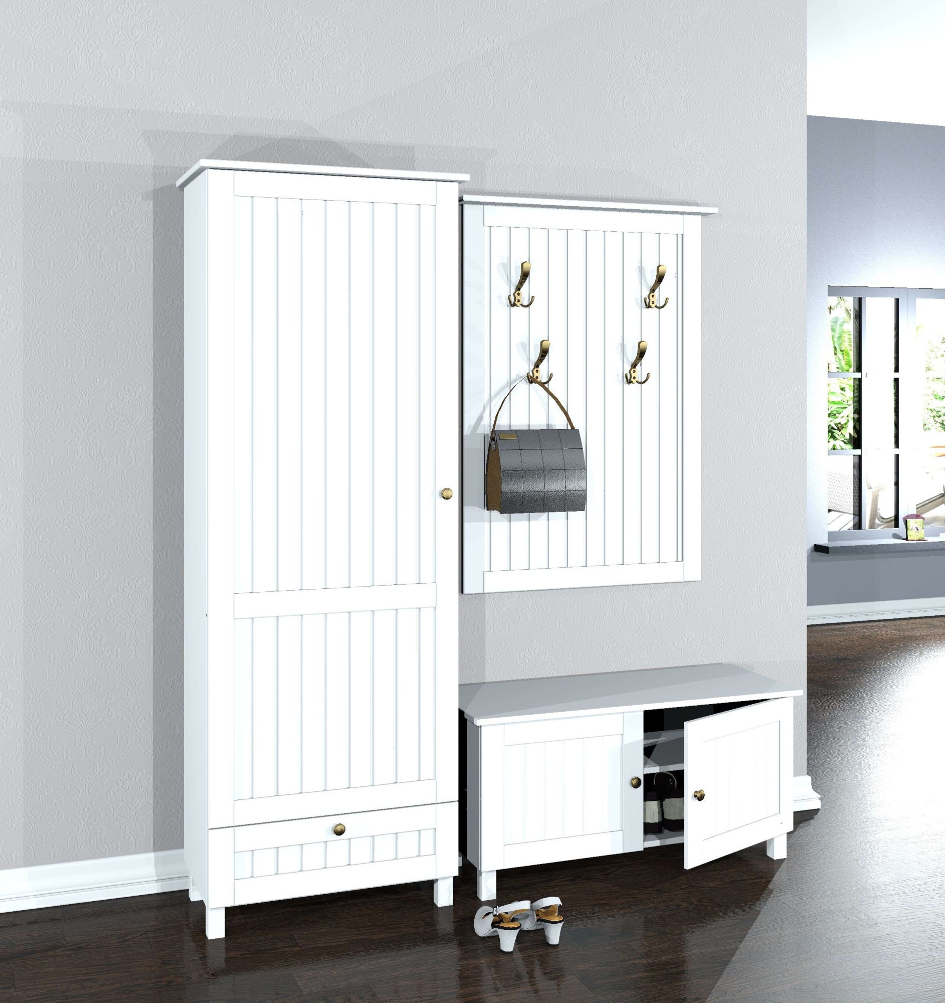 Home affaire Garderobenschrank "Juventus" 1 Stk. tlg. aus massiver Kiefer, günstig online kaufen