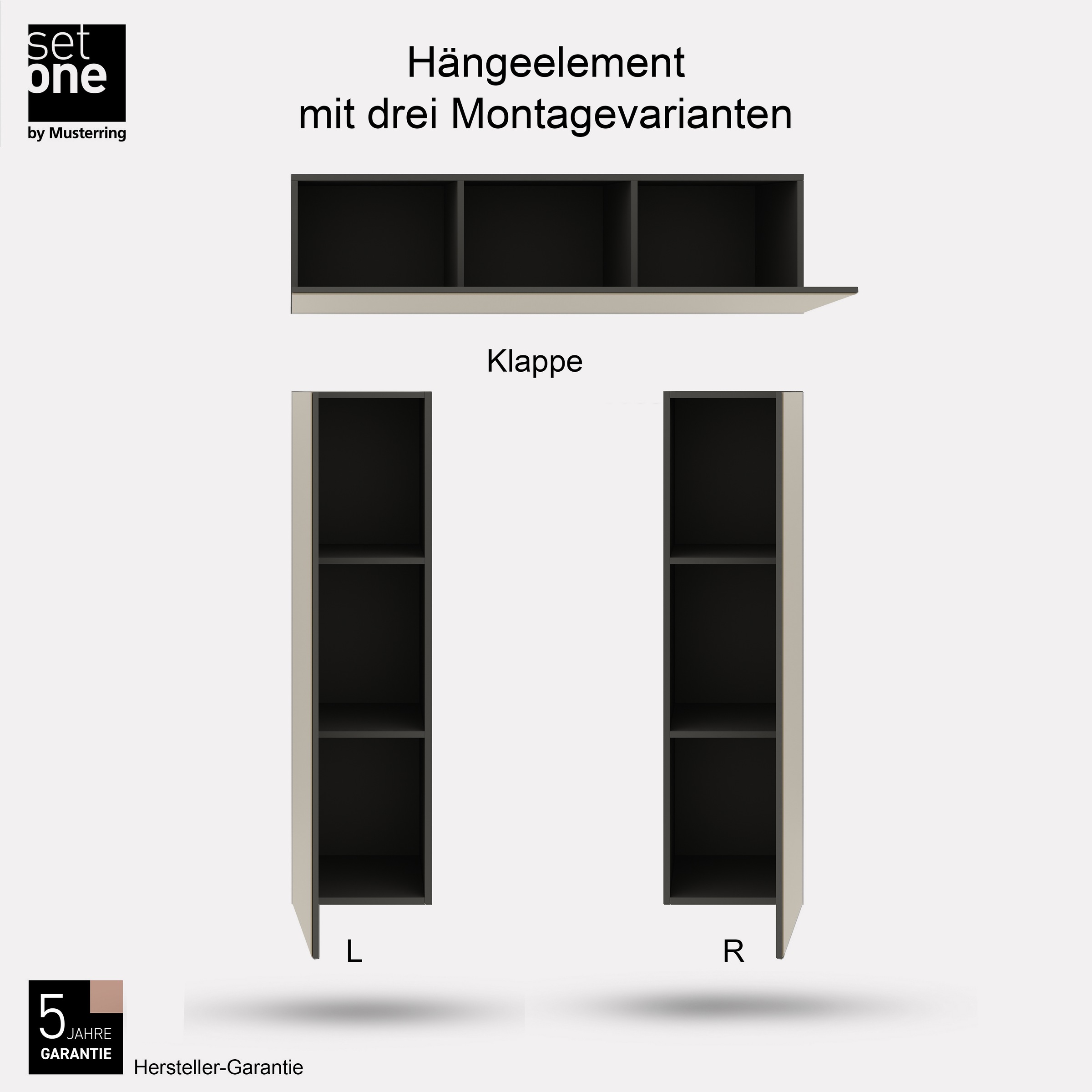 Thumbnail - set one by Musterring Hängeschrank "Reno" 1 Stk. tlg. Für vertikale Montage, alternativ waagerecht montierbar