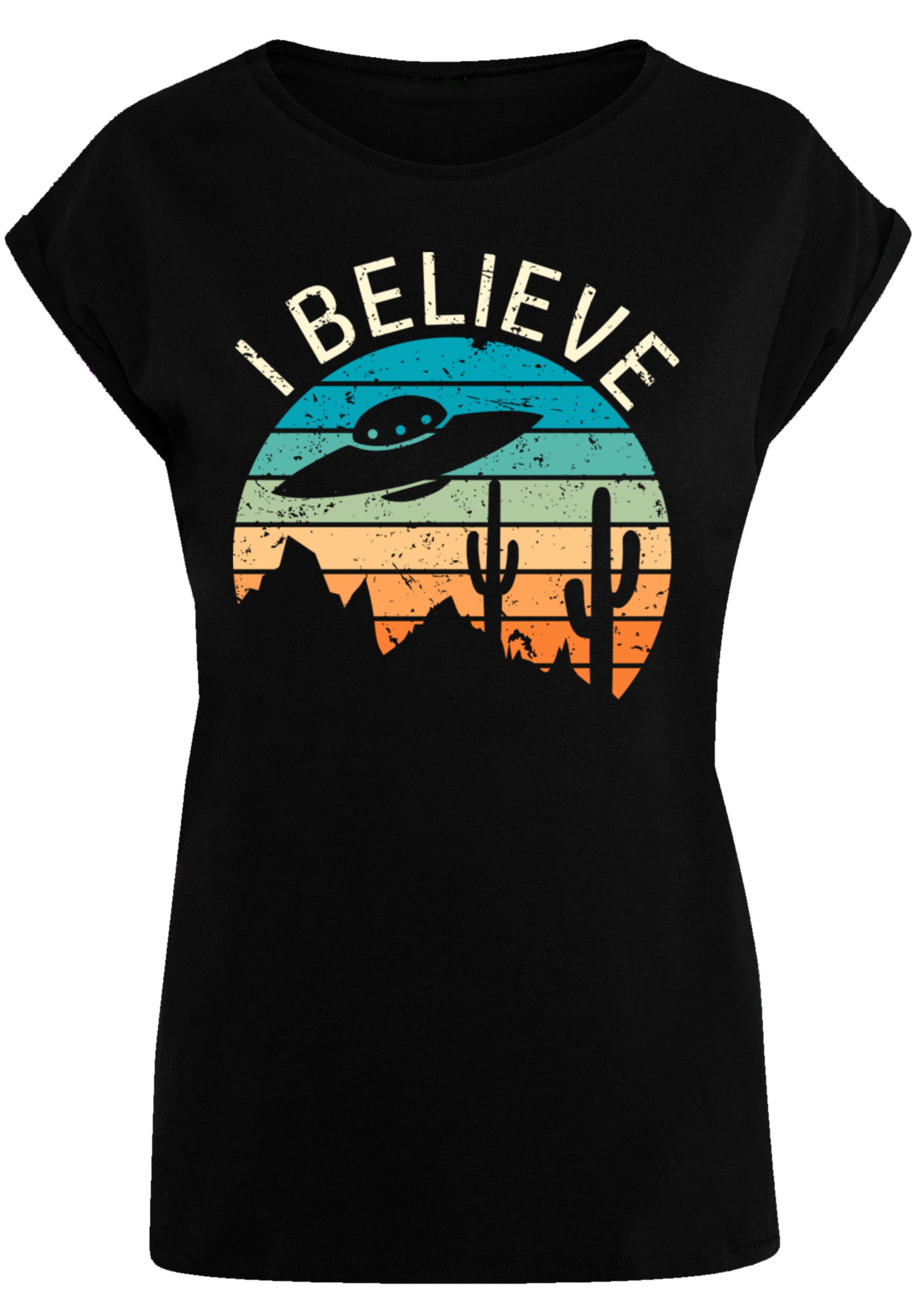 F4NT4STIC T-Shirt »I Believe UFO Alien Sonnenuntergang«, Premium Qualität