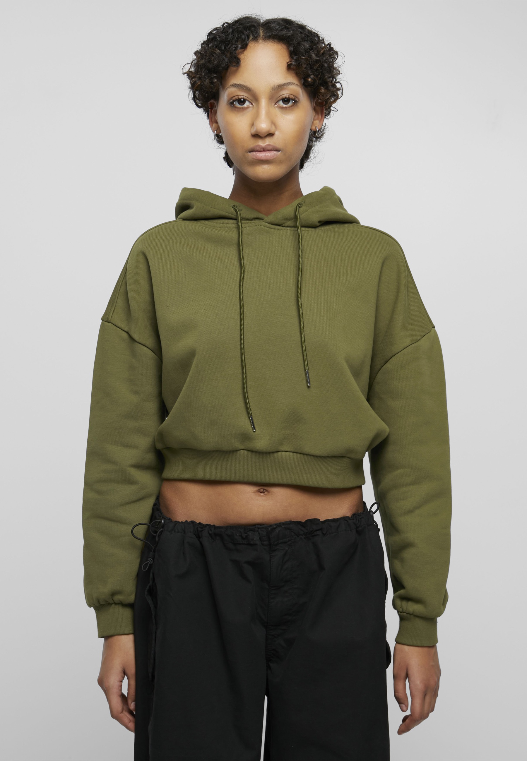 URBAN CLASSICS Kapuzensweatshirt »Urban Classics Damen Ladies Cropped Heavy Hoody«
