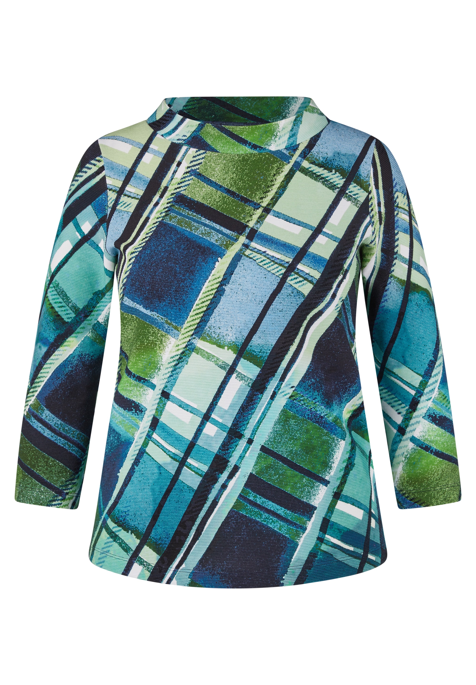 Rabe 3/4-Arm-Shirt , mit grafischem Muster und Stehkragen
